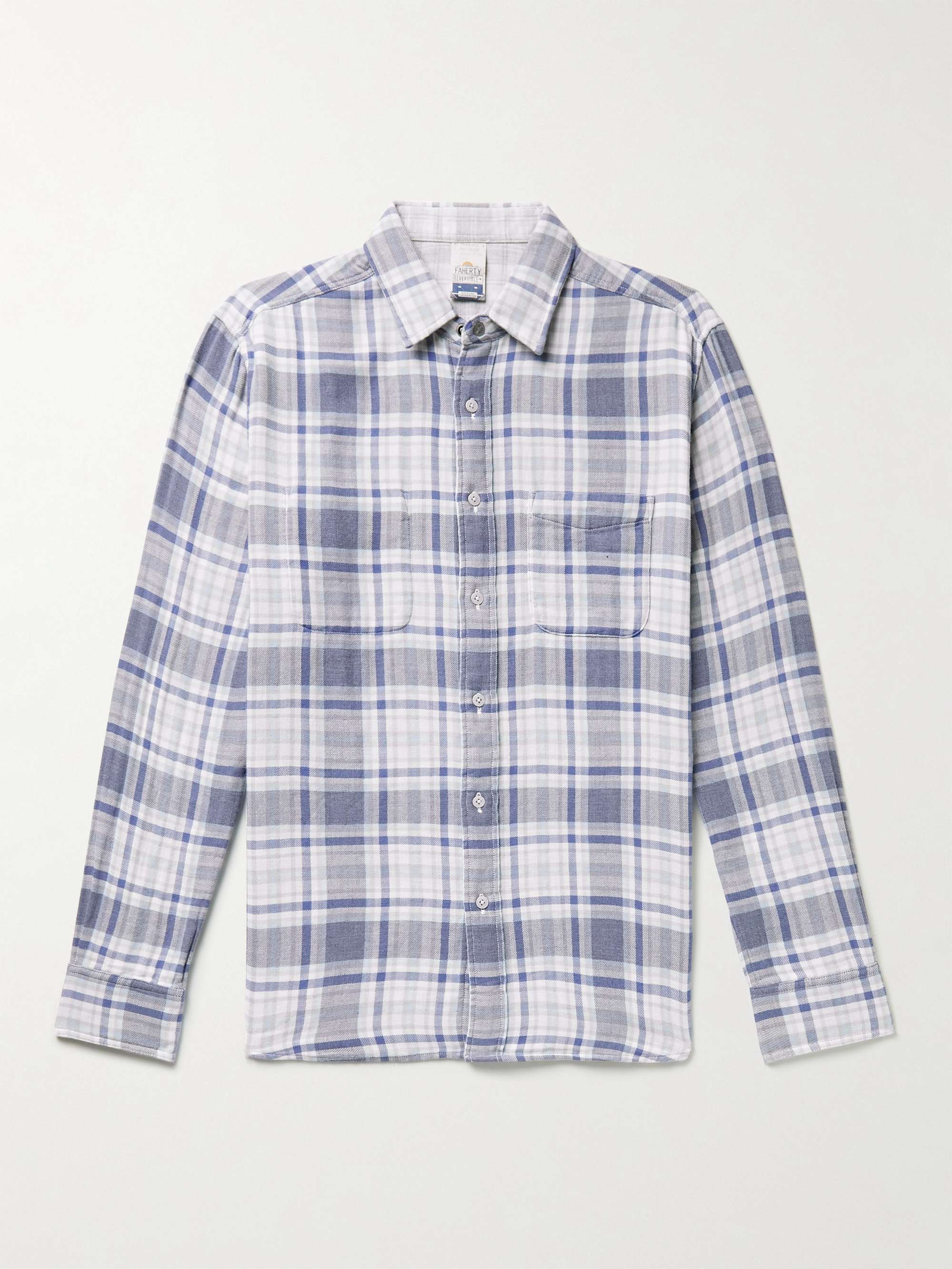 FAHERTY Reversible Checked Organic Cotton Shirt