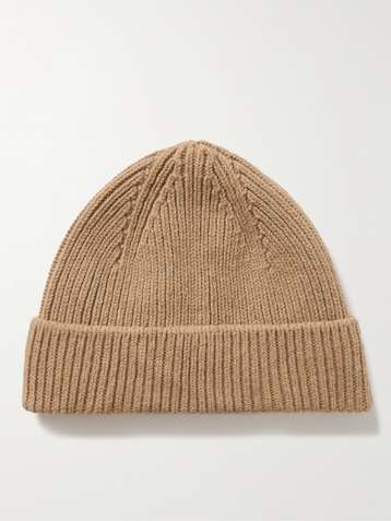 Ribbed Recycled Cashmere and Merino Wool-Blend Beanie
