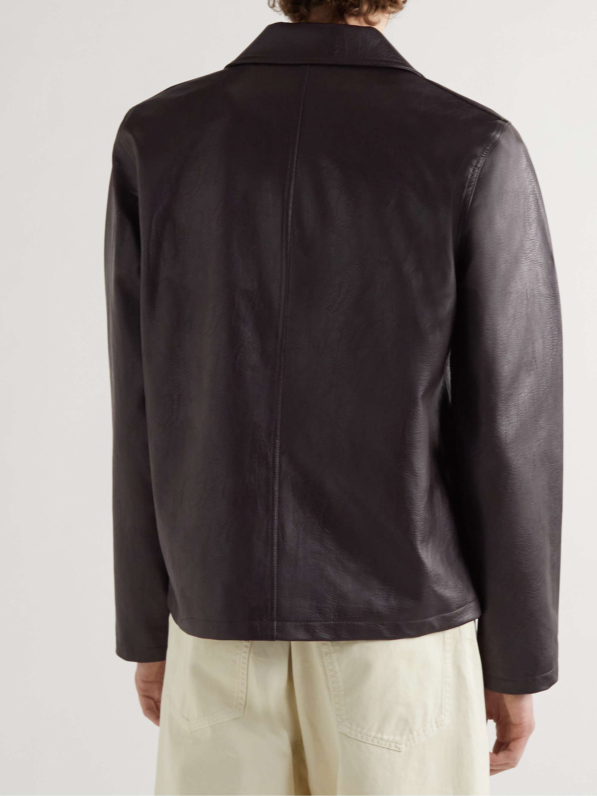 SÉFR Truth Vegan Crinkled-Leather Jacket