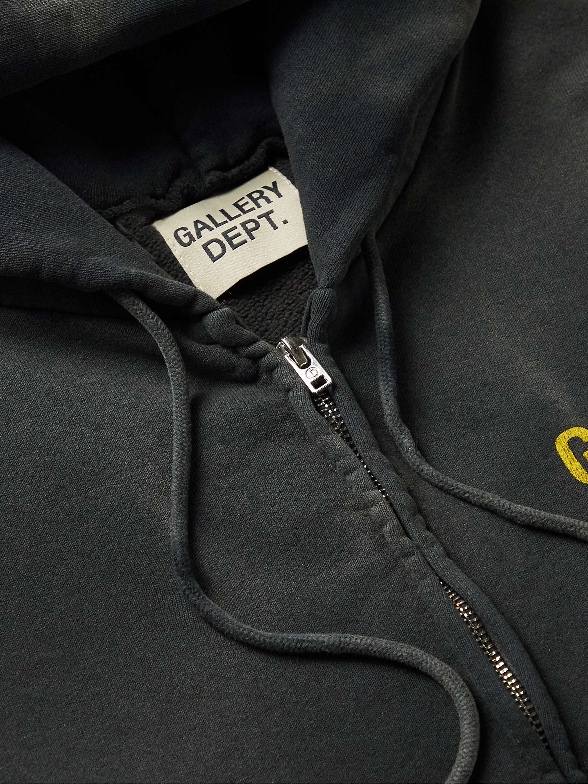 GALLERY DEPT. Logo-Print Tie-Dyed Cotton-Jersey Zip-Up Hoodie