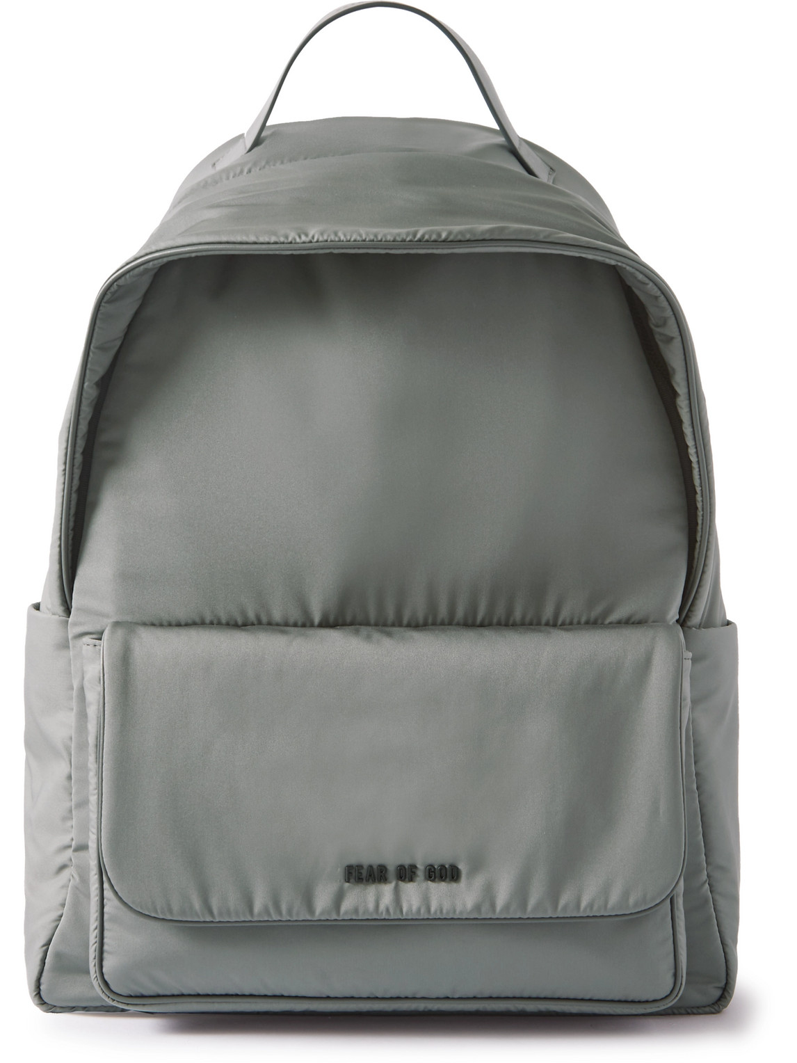 Logo-Appliquéd Leather-Trimmed Shell Backpack
