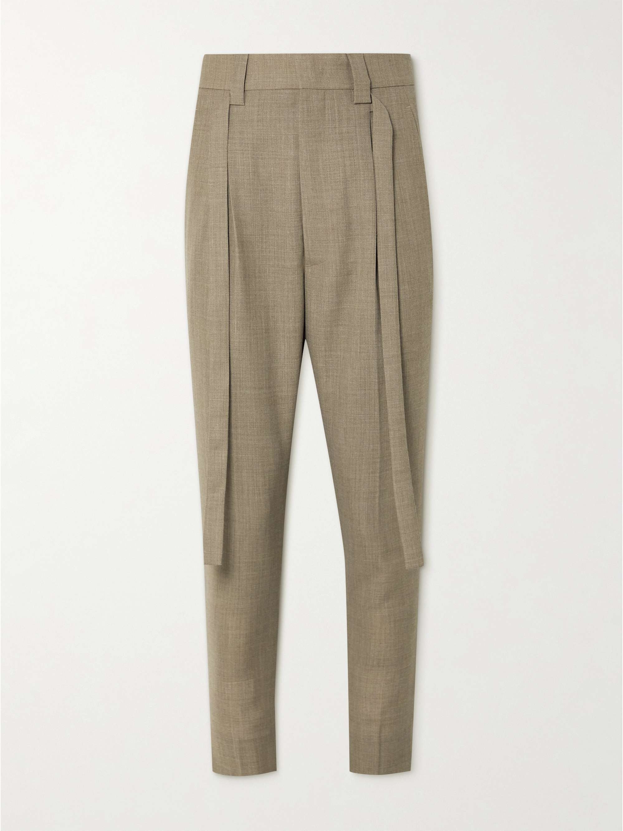 FEAR OF GOD Tapered Pleated Belted Wool Trousers