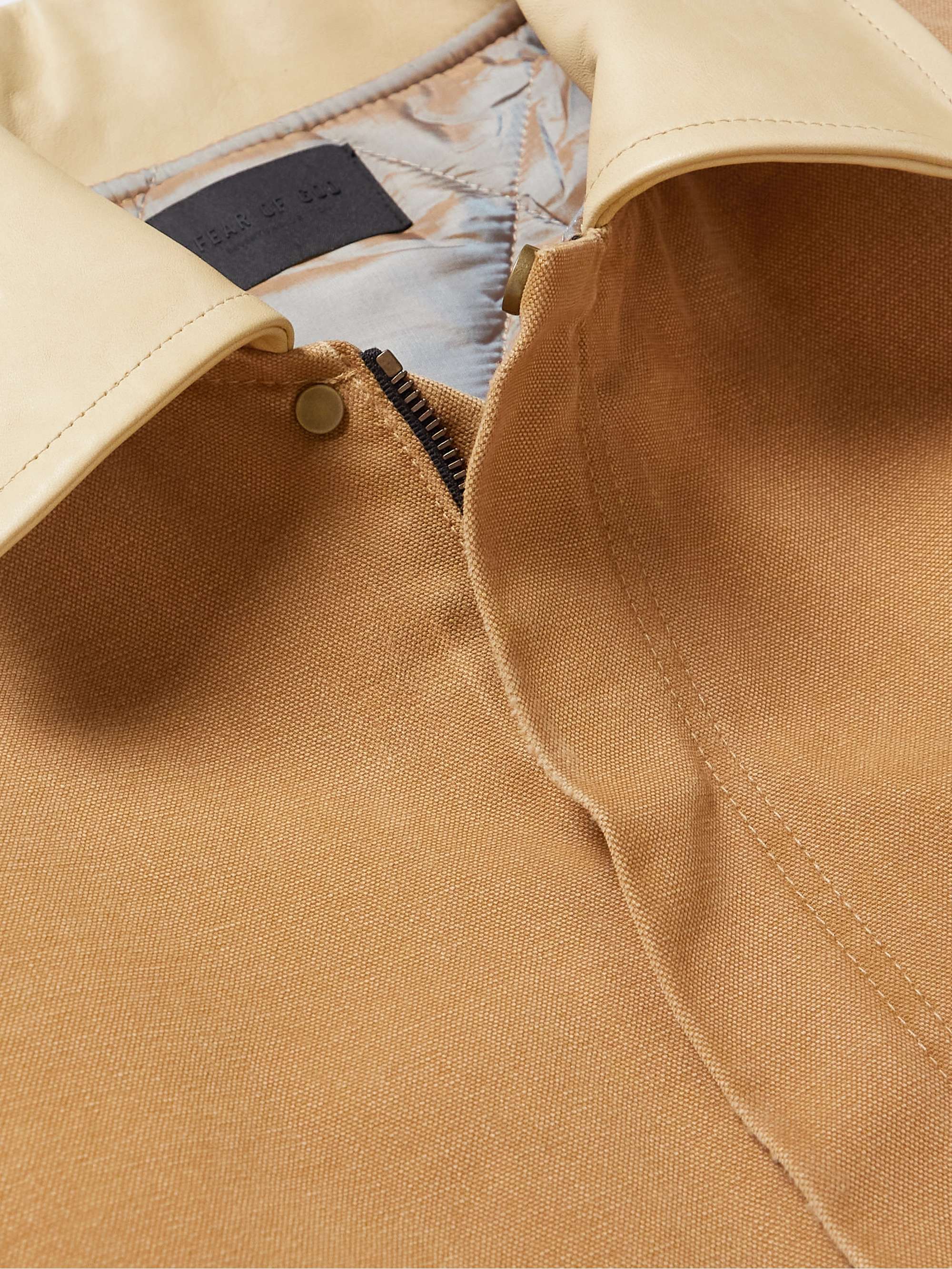 FEAR OF GOD Suede-Trimmed Stone-Washed Cotton-Canvas Jacket