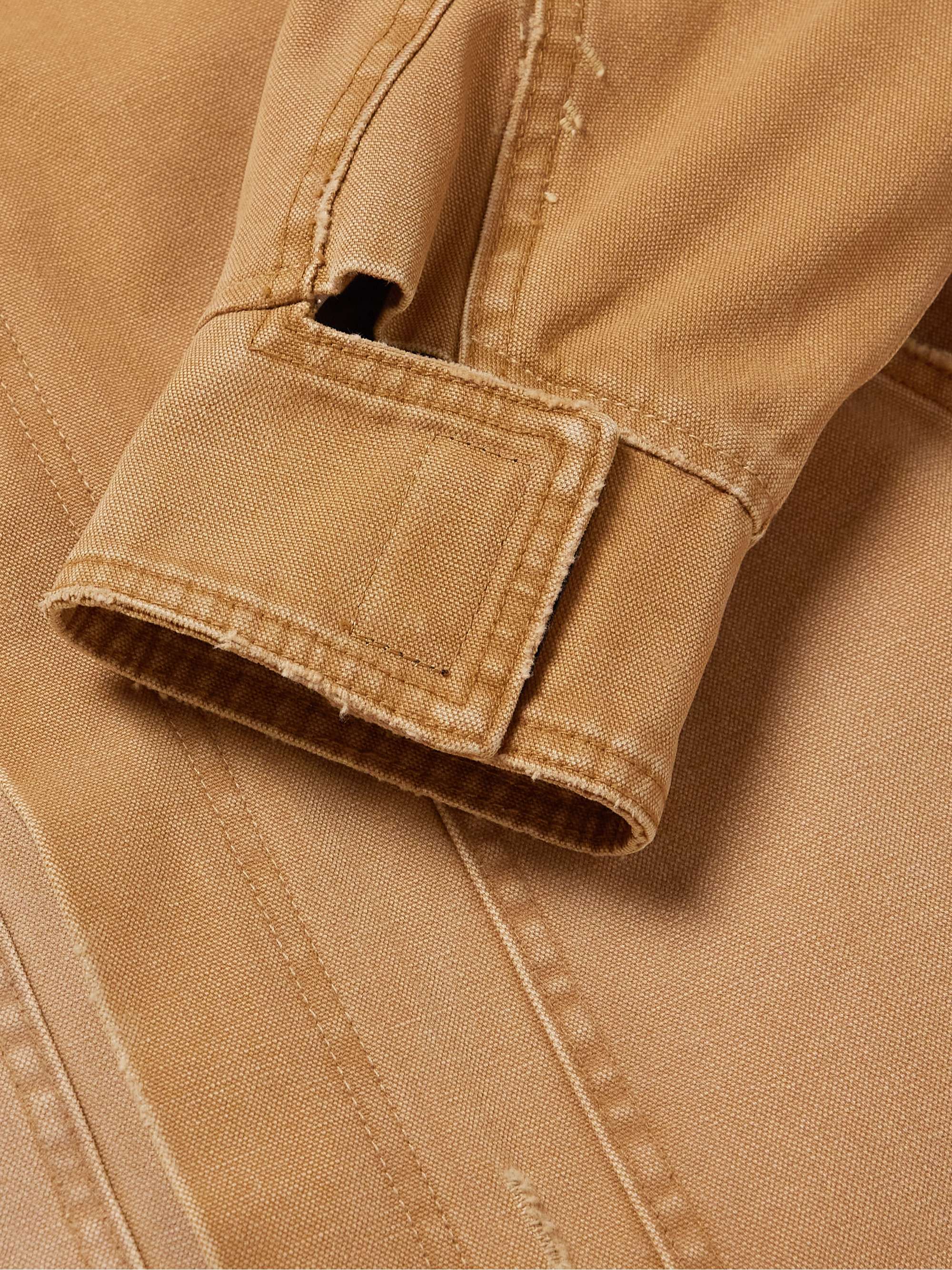 FEAR OF GOD Suede-Trimmed Stone-Washed Cotton-Canvas Jacket