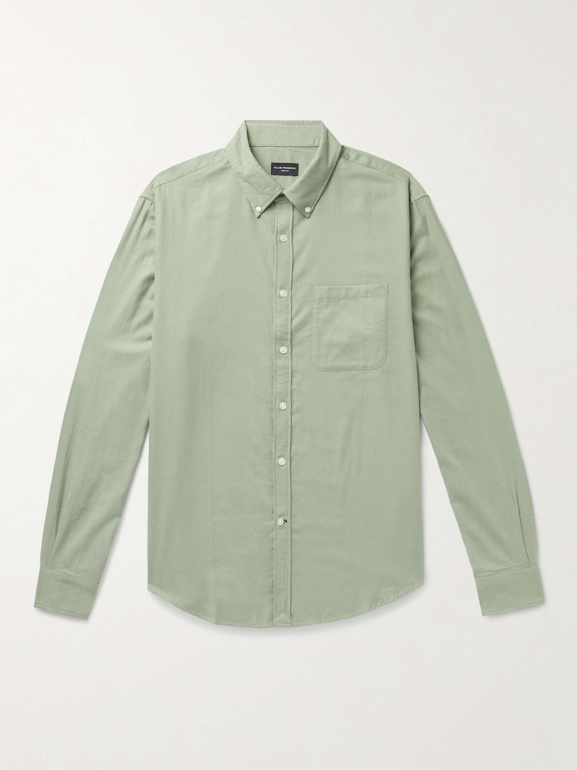 CLUB MONACO Slim-Fit Button-Down Collar Cotton-Flannel Shirt