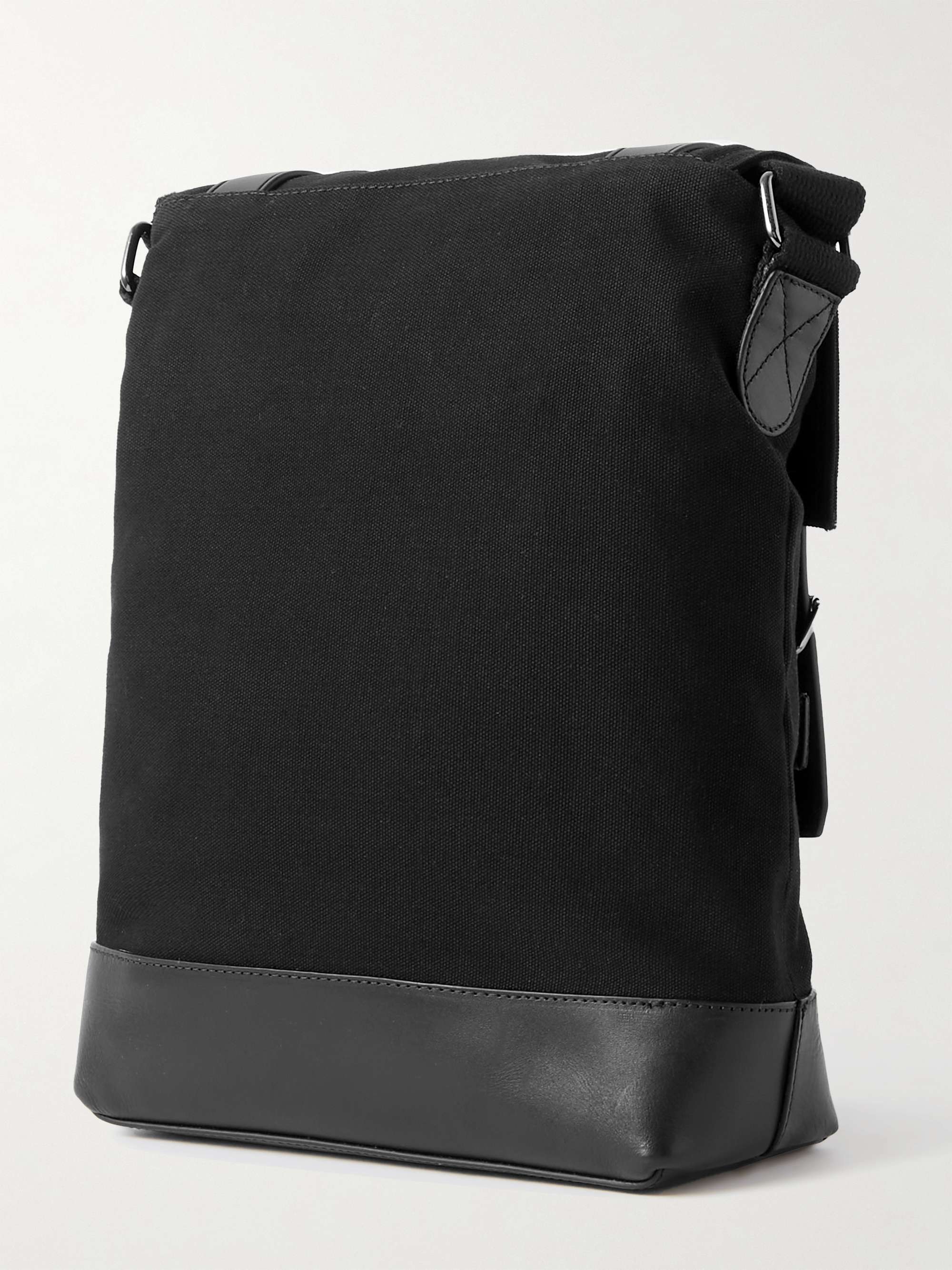 BELSTAFF Malcolm Leather-Trimmed Cotton-Canvas Messenger Bag