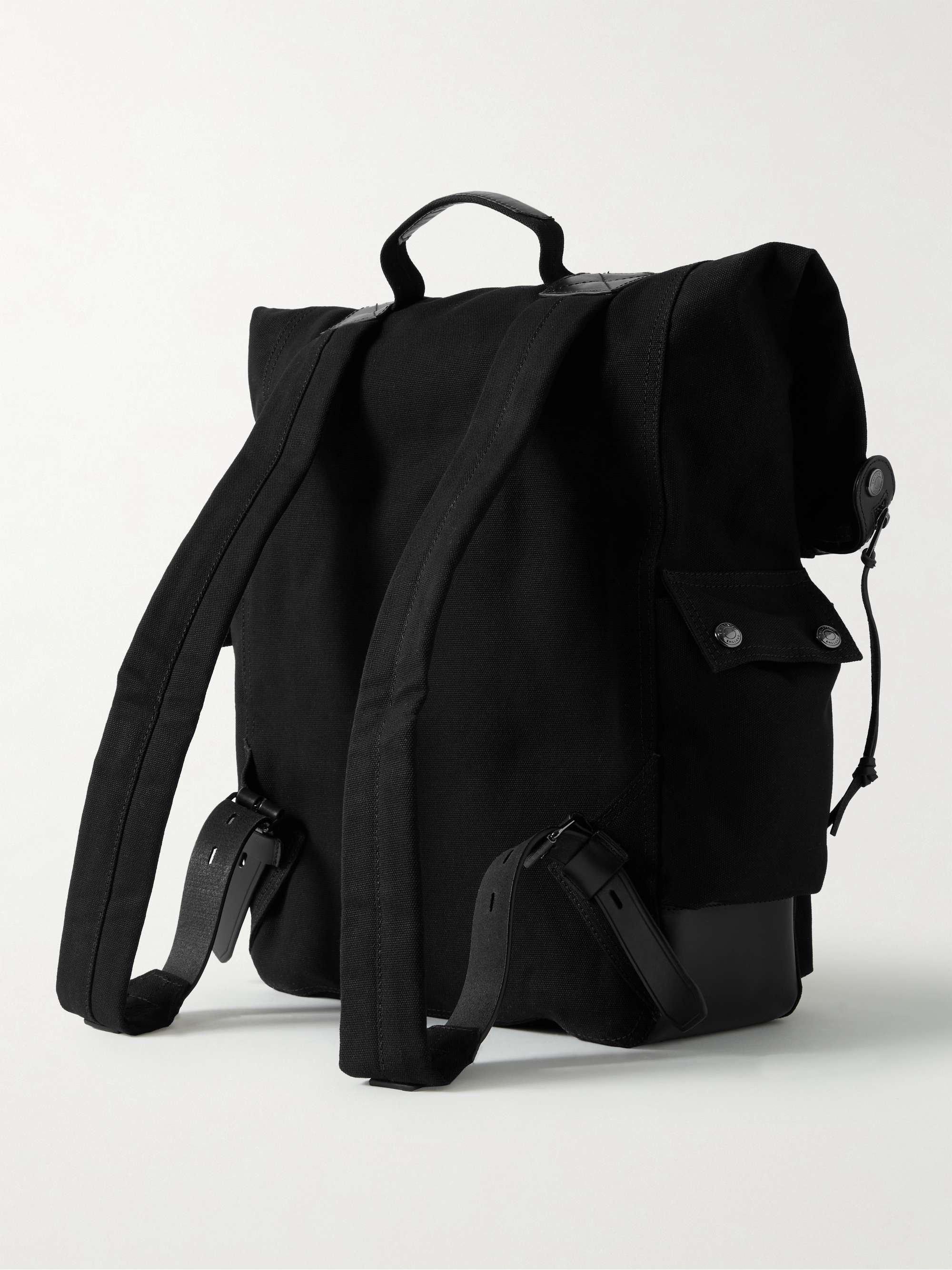 BELSTAFF Bruce Logo-Appliquéd Leather-Trimmed Canvas Backpack