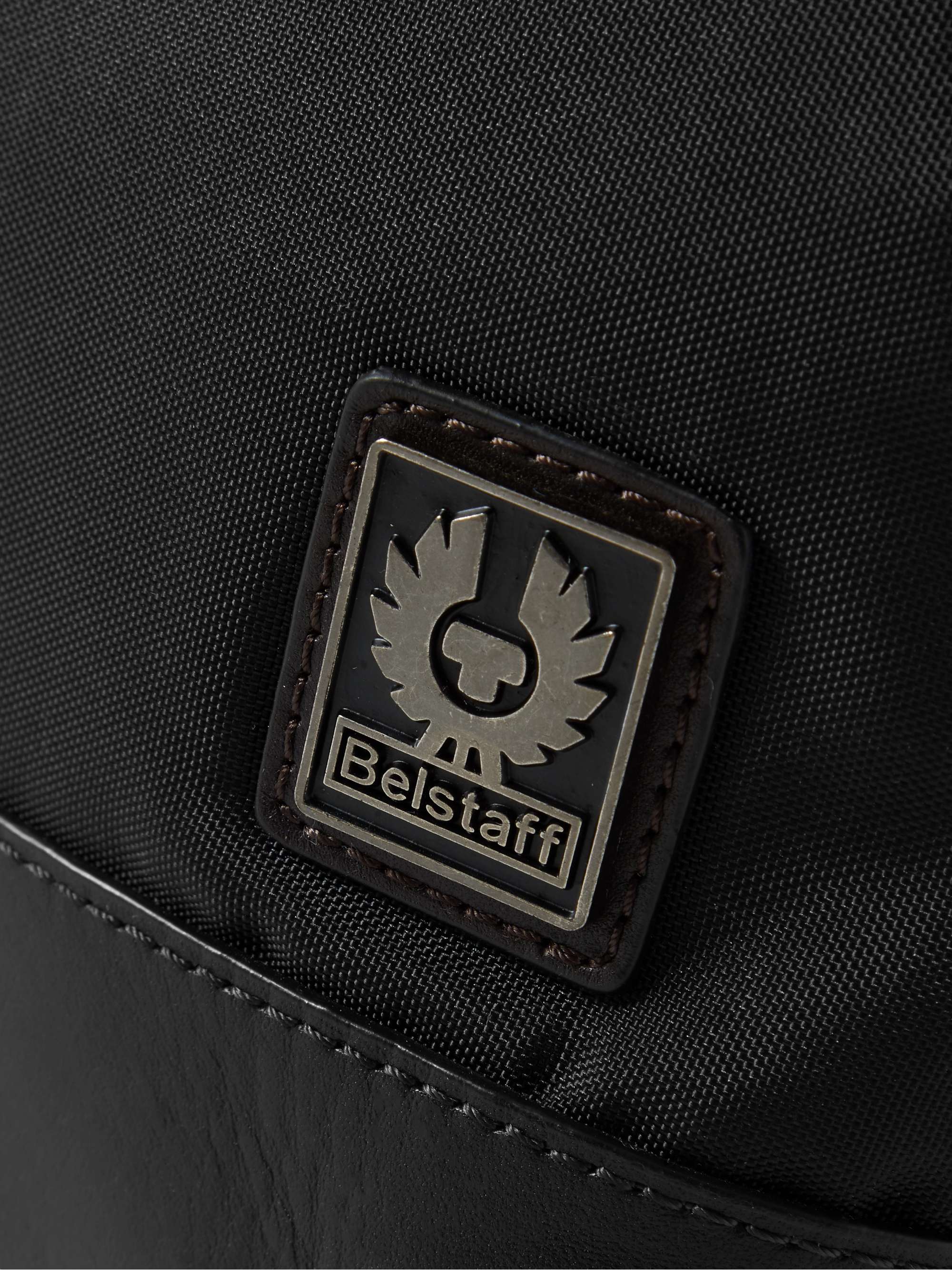 BELSTAFF Jacob Logo-Appliquéd Leather-Trimmed Nylon Wash Bag