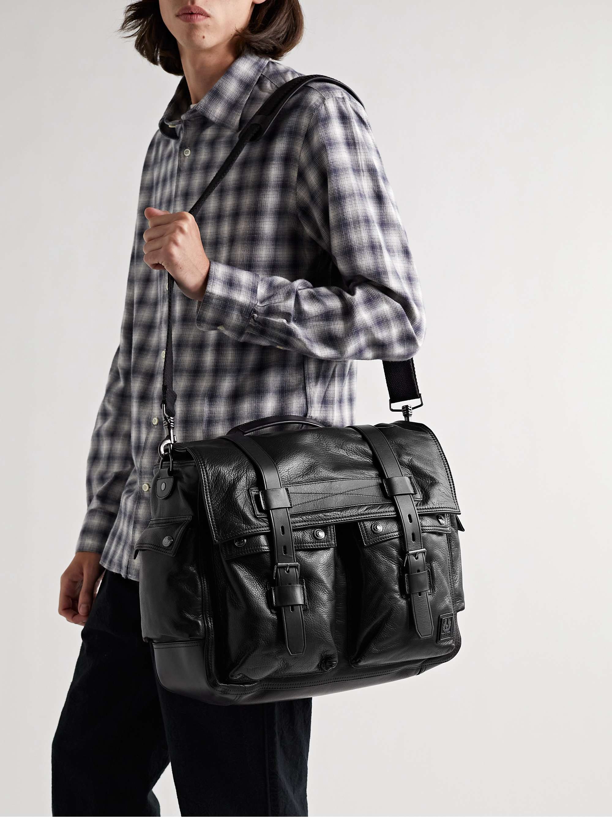 BELSTAFF Colonial Leather-Trimmed Canvas Weekend Bag