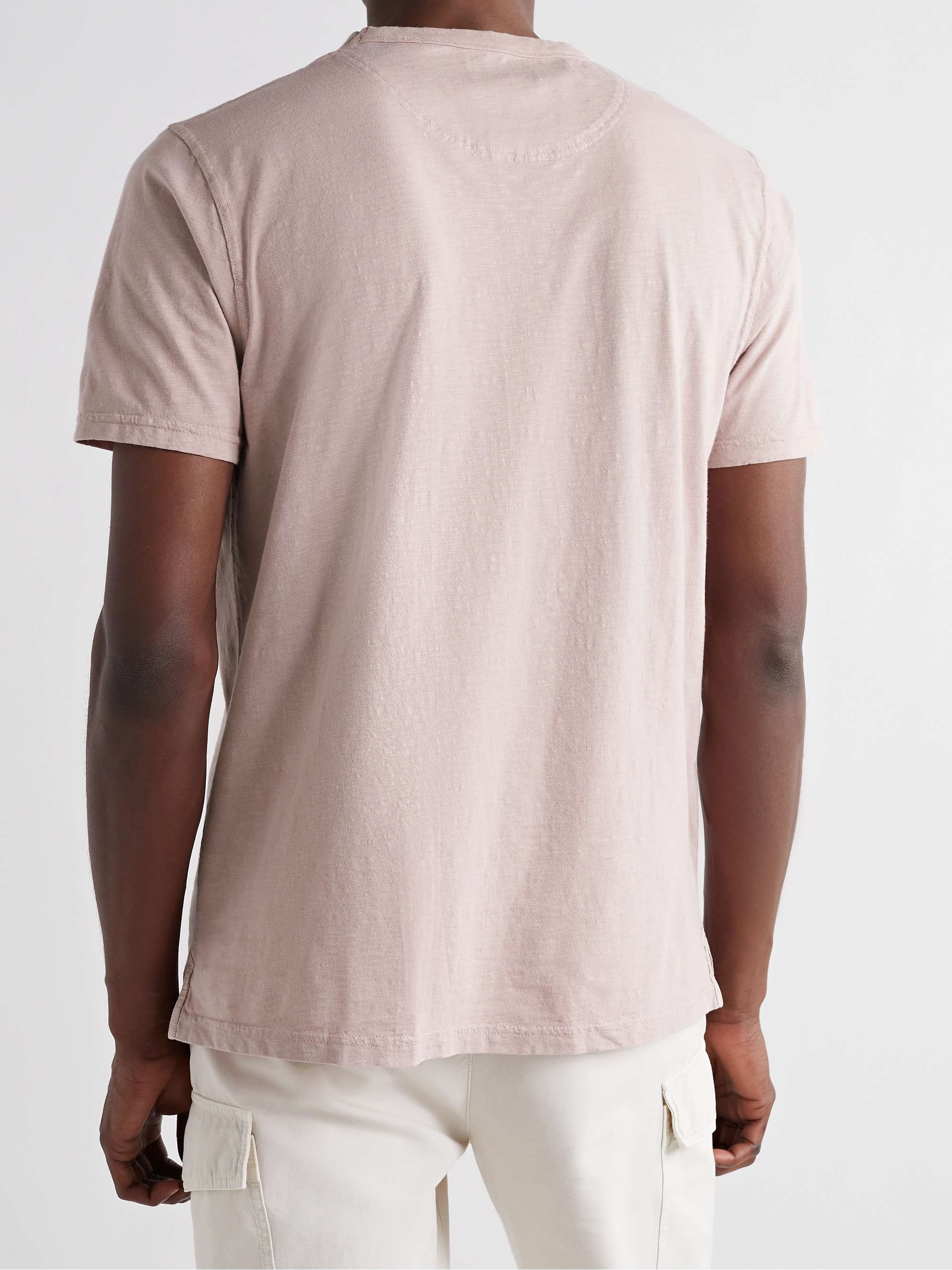 RICHARD JAMES Silk-Trimmed Slub Organic Cotton-Jersey T-Shirt