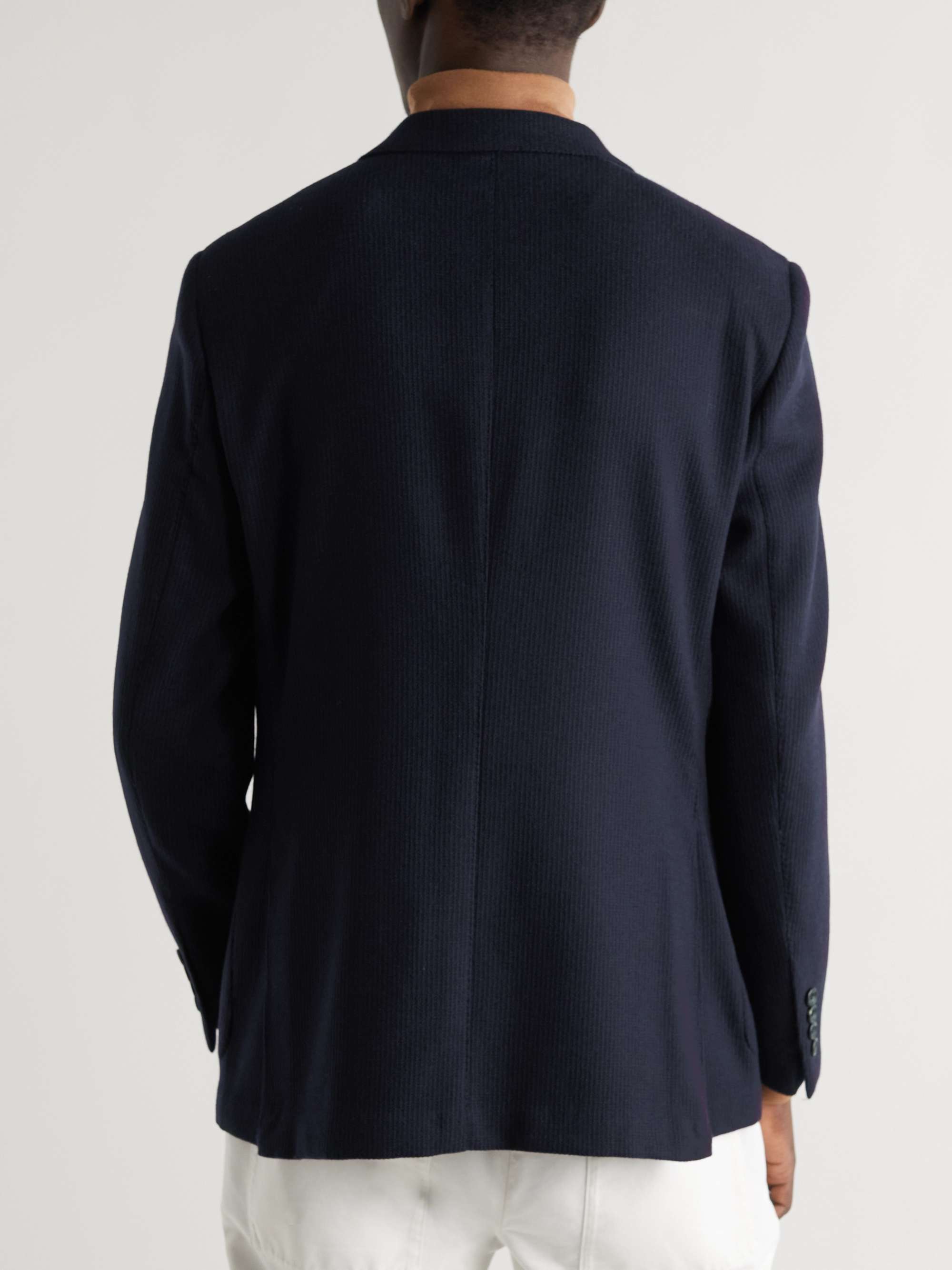 RICHARD JAMES Double-Breasted Ribbed Wool-Blend Blazer