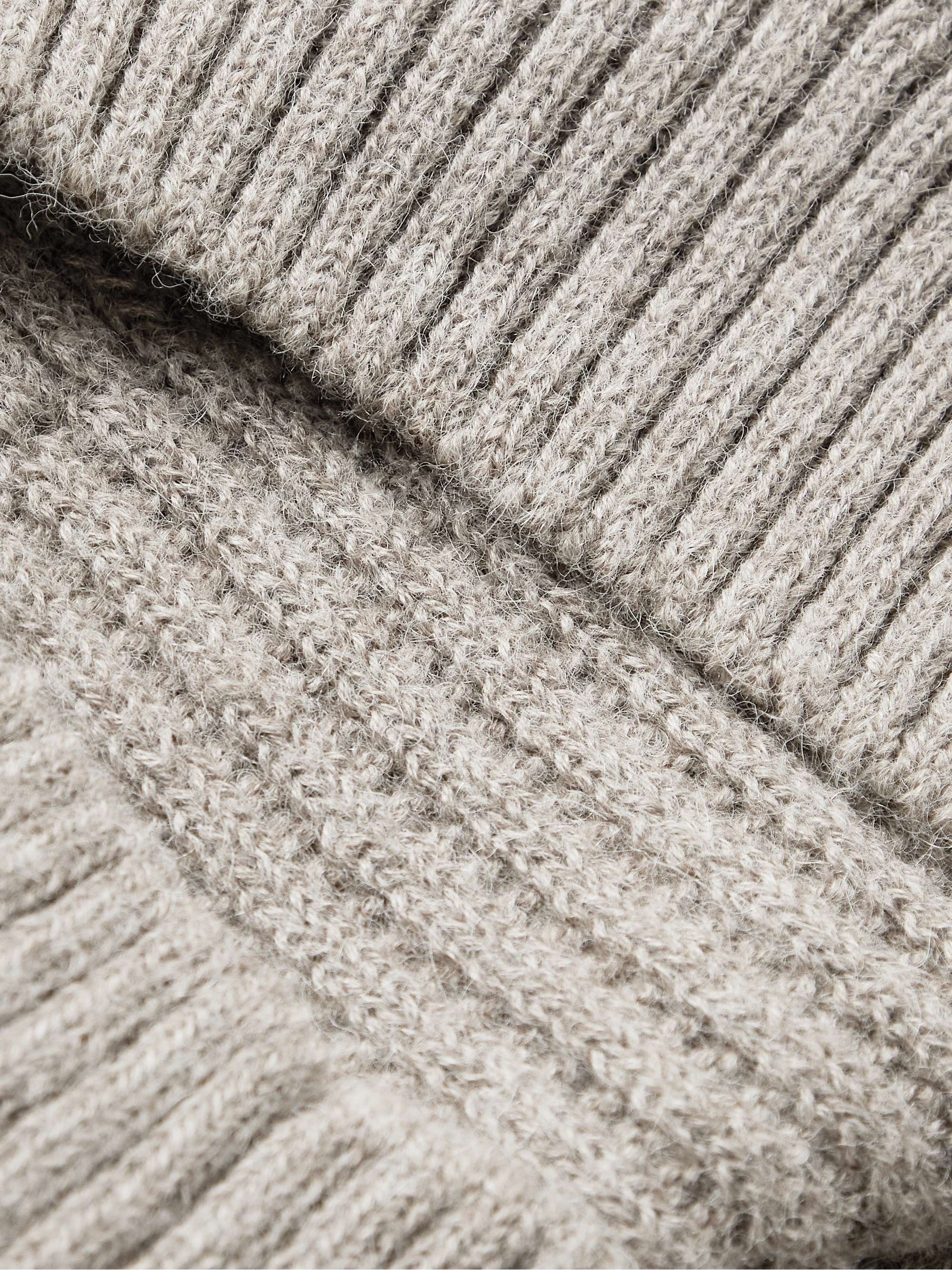 INIS MEÁIN Moss Ribbed Baby Alpaca Sweater