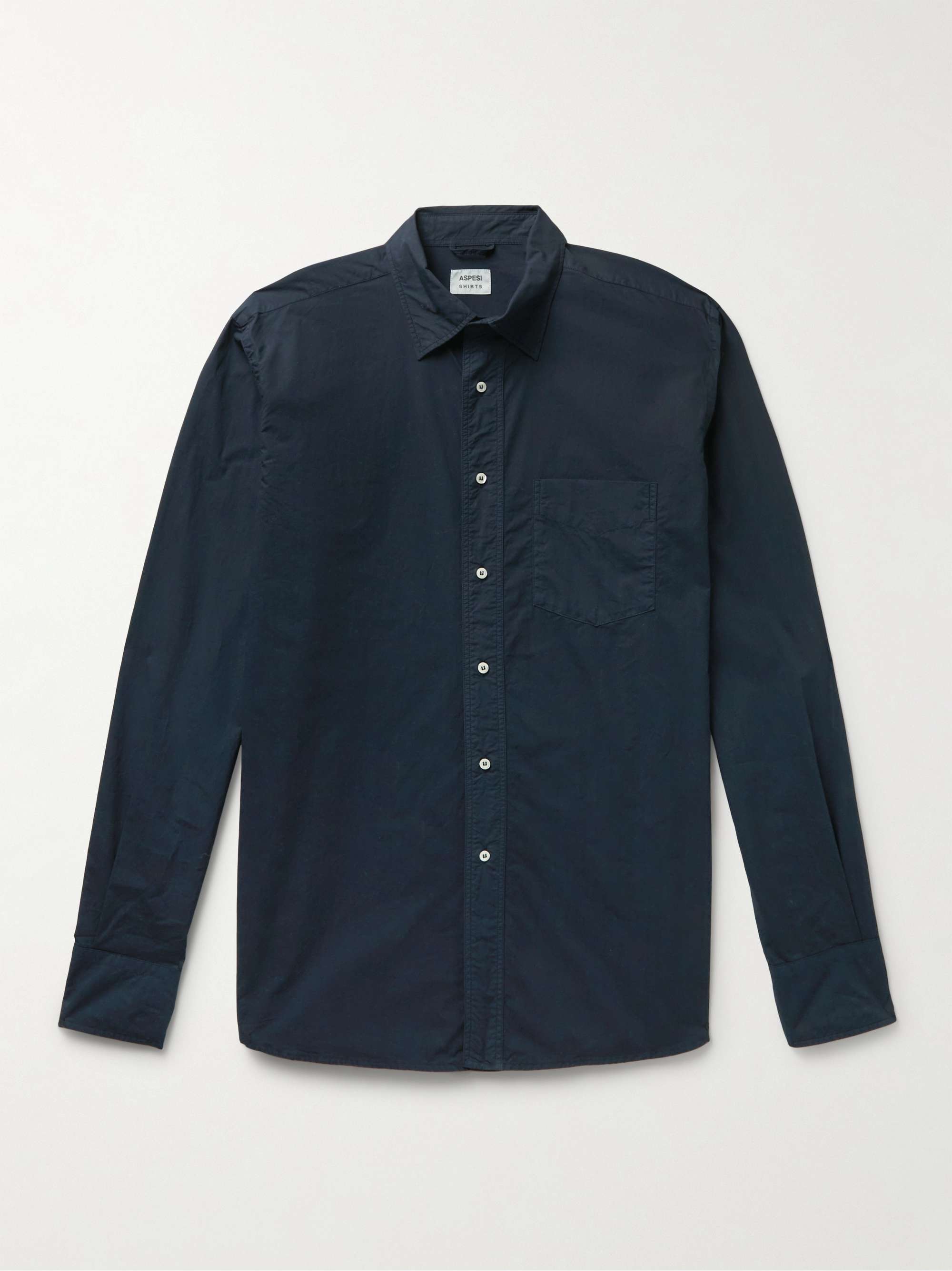 ASPESI Garment-Dyed Cotton-Poplin Shirt