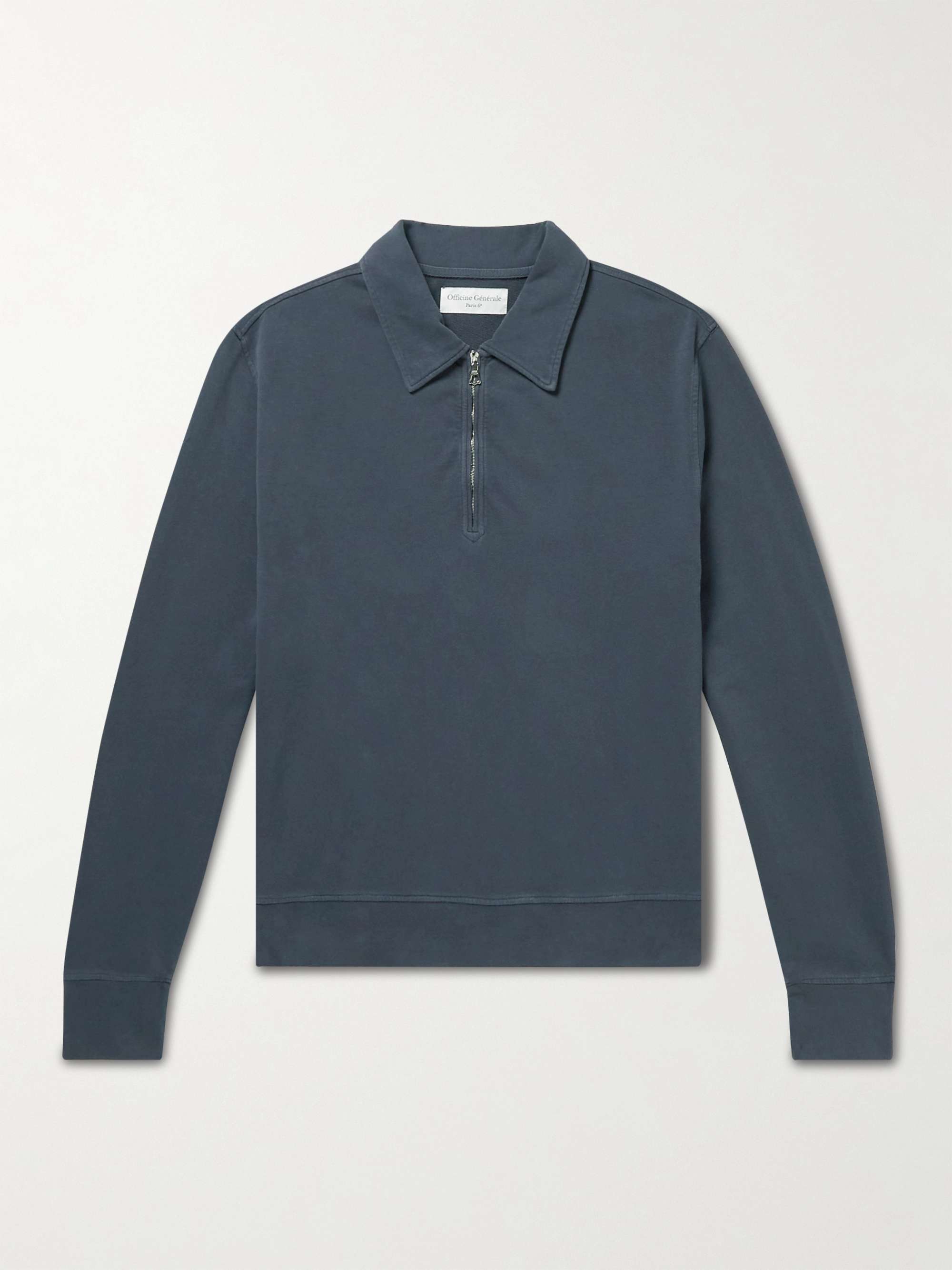 OFFICINE GÉNÉRALE Edmund Cotton-Jersey Half-Zip Sweatshirt