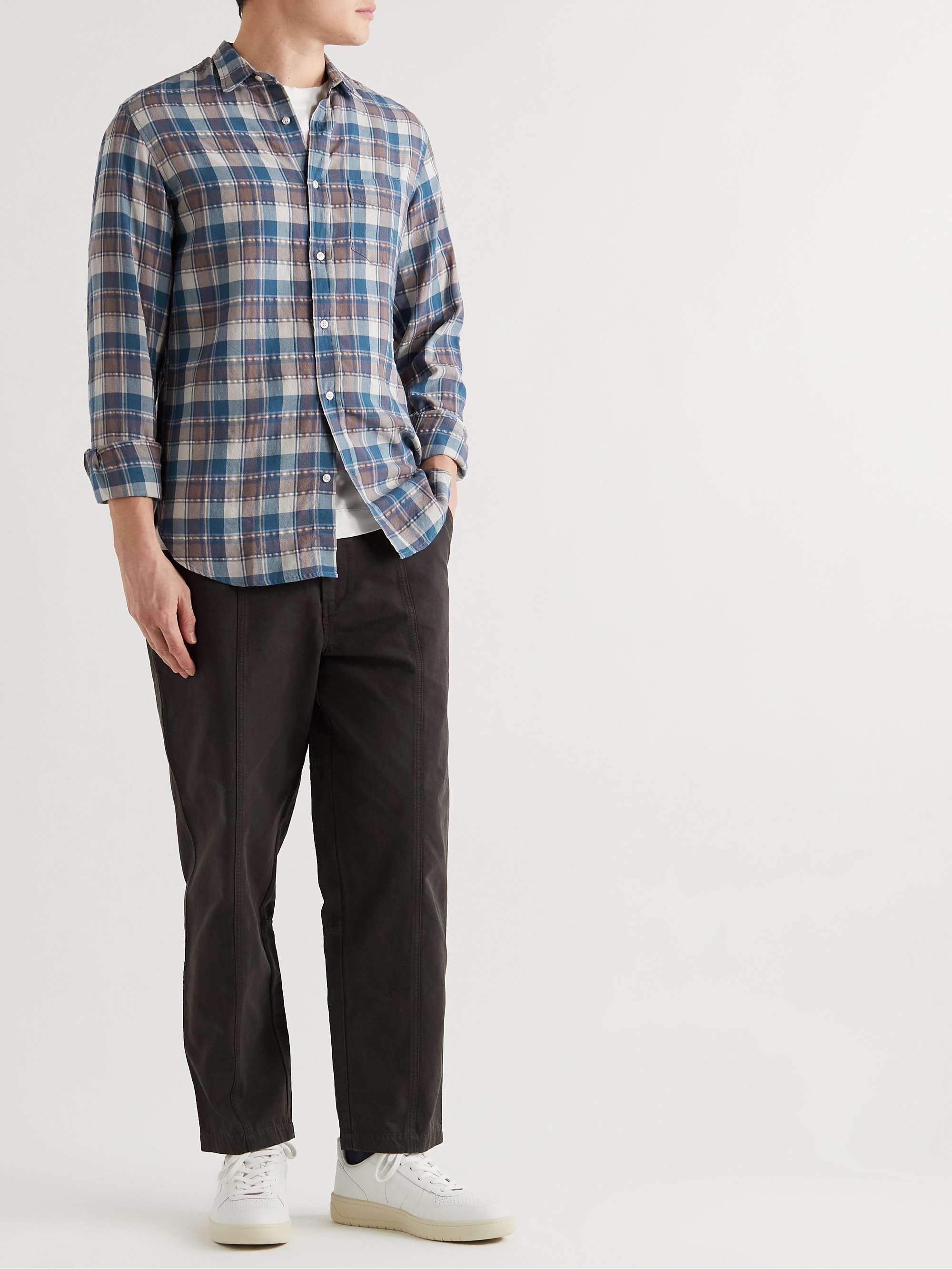 OFFICINE GENERALE Lipp Checked Lyocell-Blend Flannel Shirt