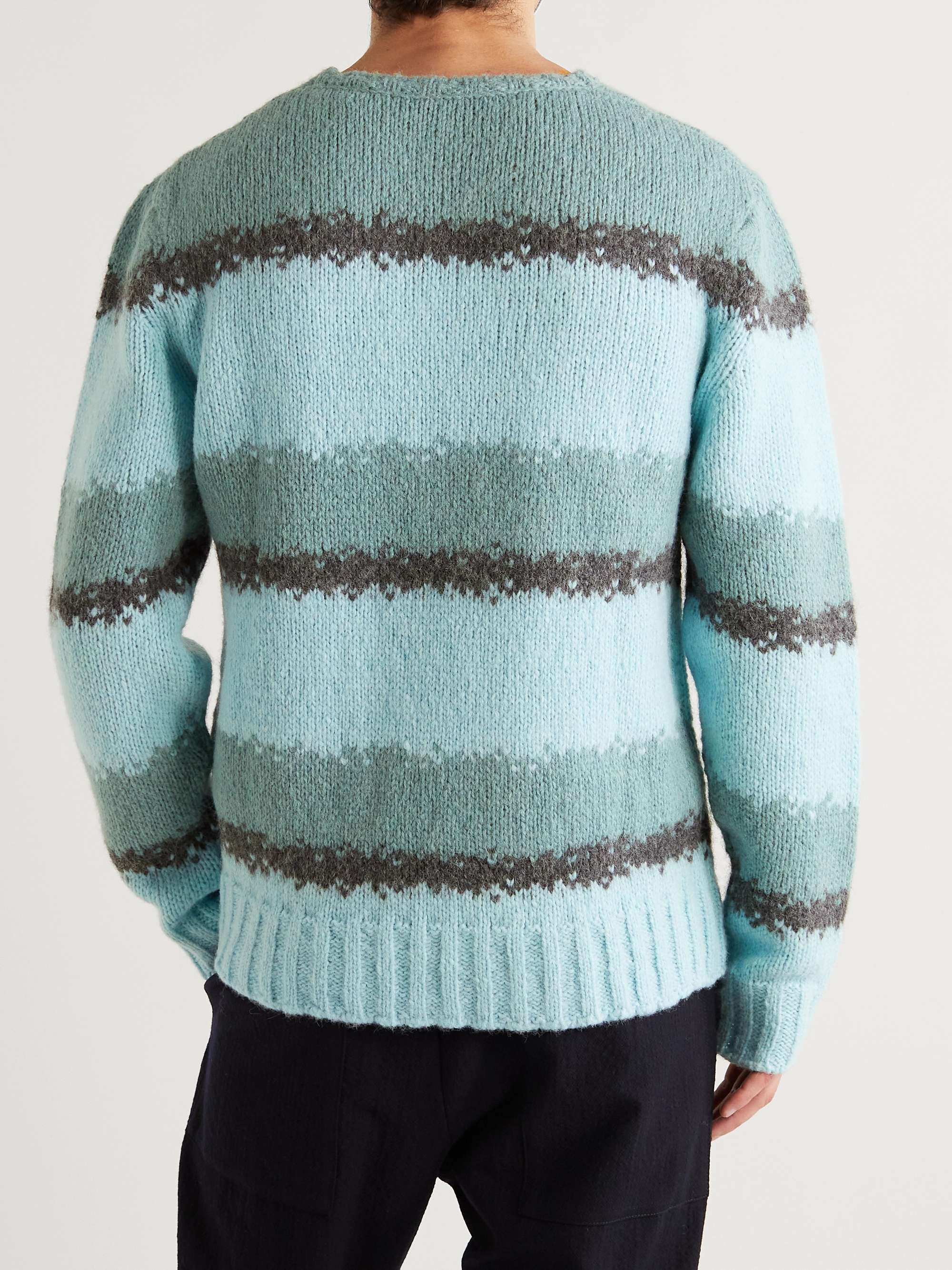 OFFICINE GENERALE Marco Striped Alpaca-Blend Sweater