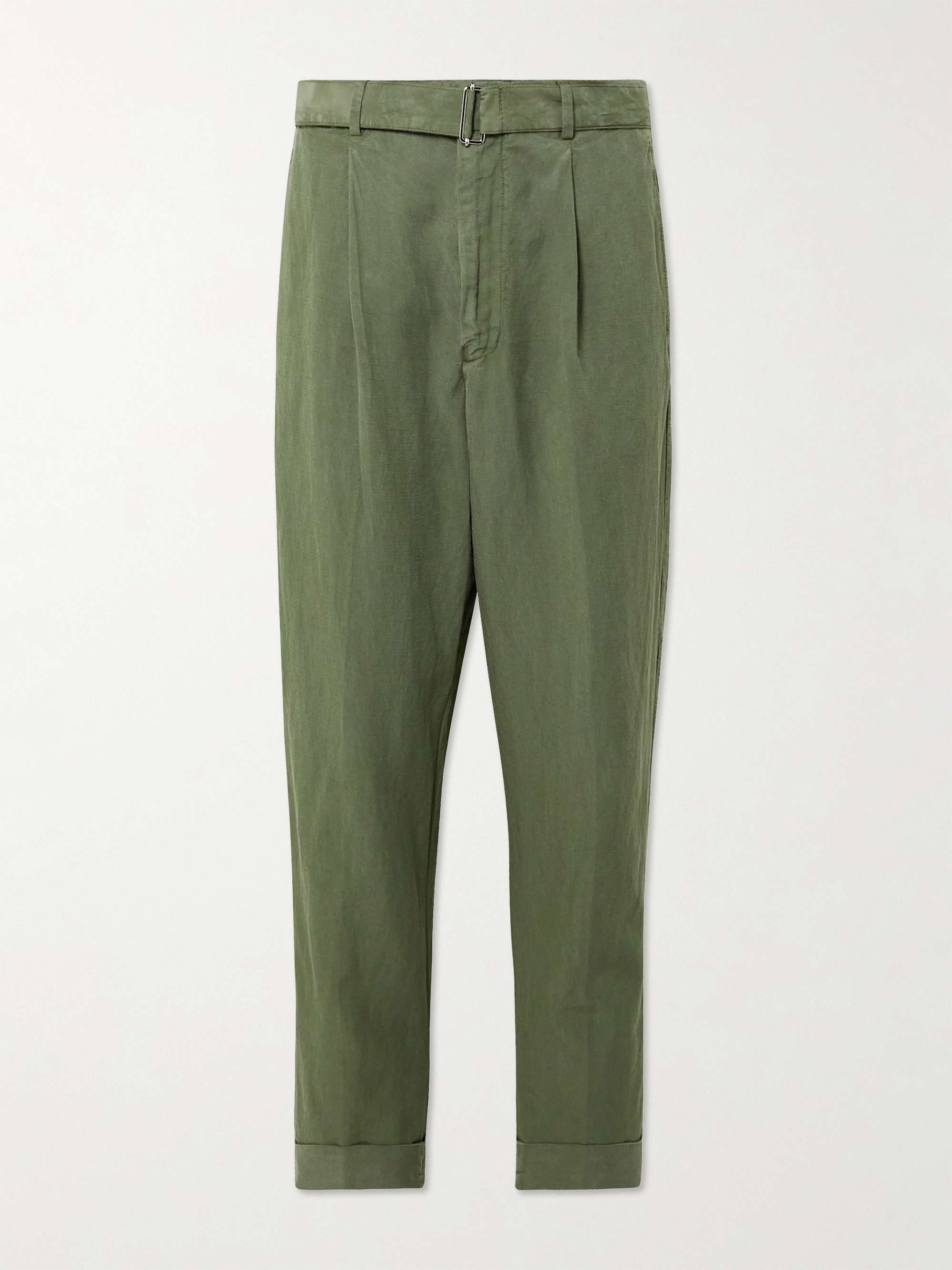 OFFICINE GENERALE Hugo Tapered Belted TENCEL Lyocell-Blend Twill Trousers