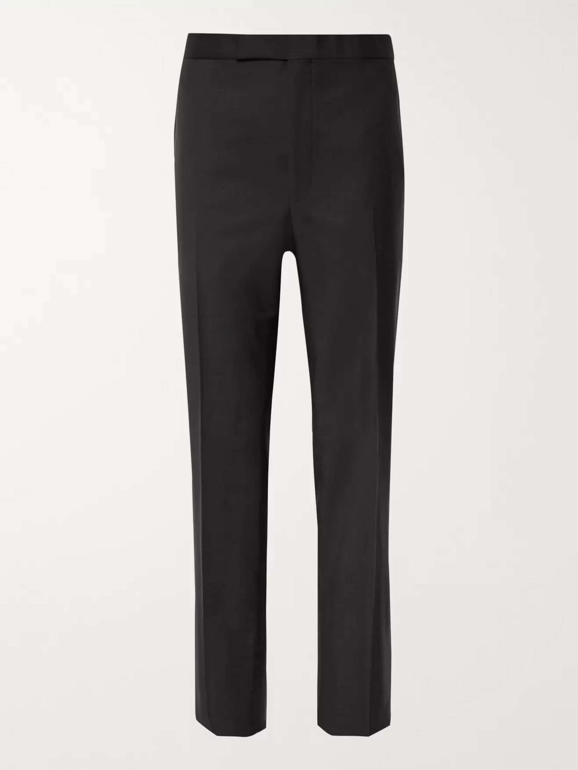 RICHARD JAMES Black Satin-Trimmed Wool and Mohair-Blend Tuxedo Trousers