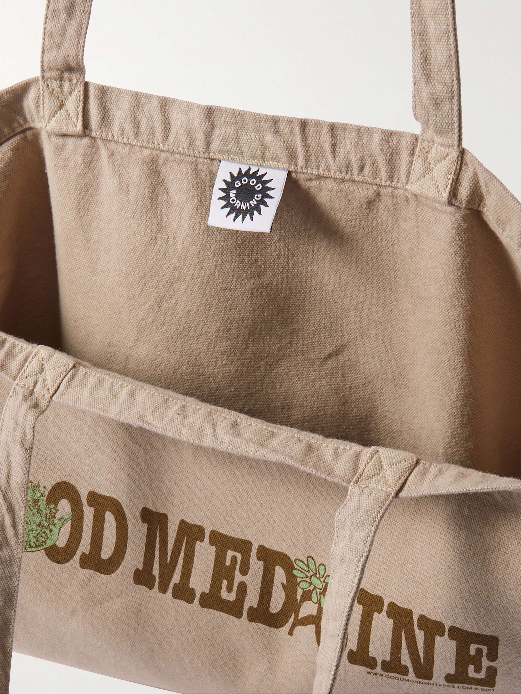 GOOD MORNING TAPES Printed Organic-Cotton Canvas Tote Bag