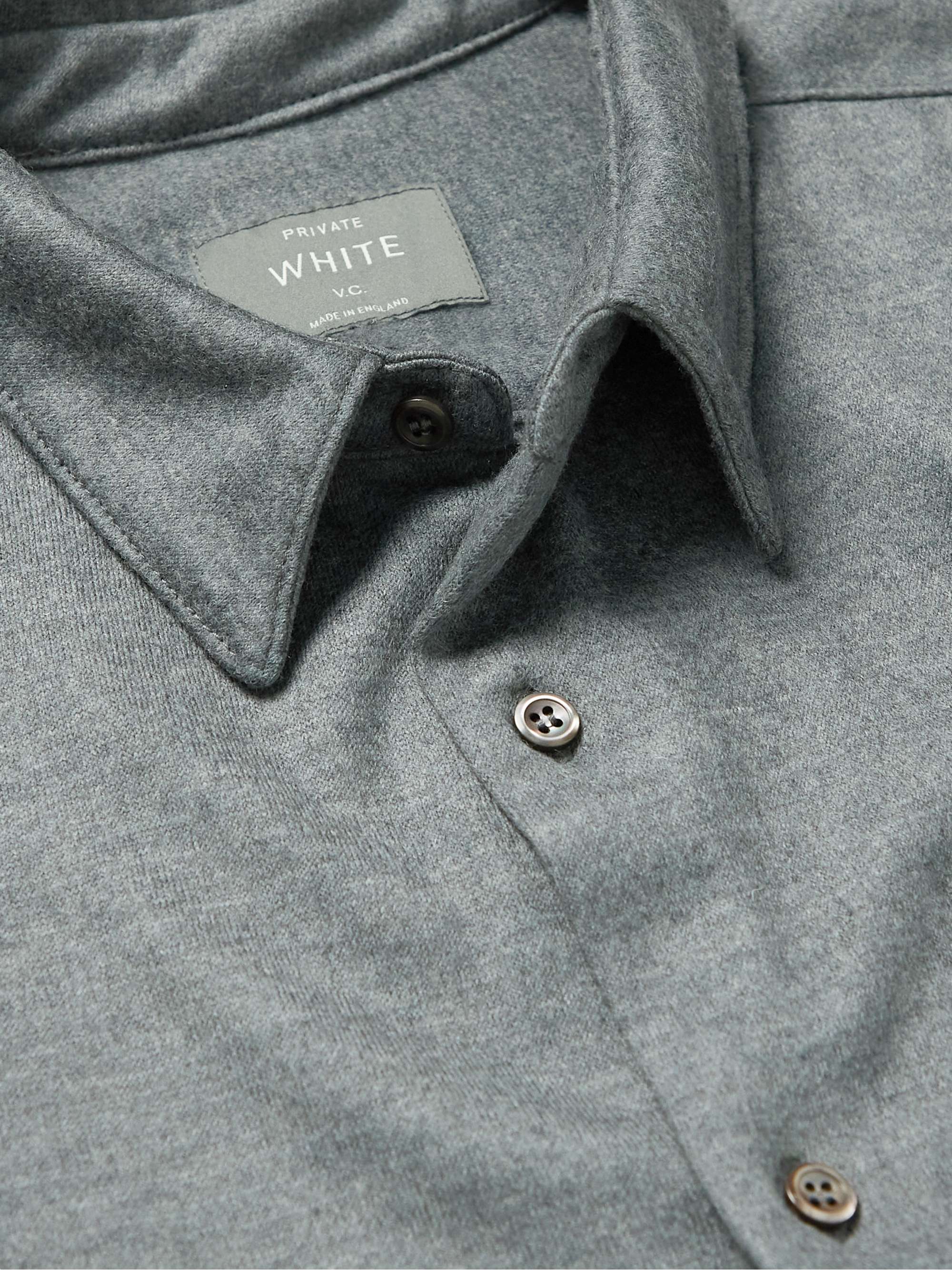 PRIVATE WHITE V.C. Wool and Cashmere-Blend Jersey Shirt