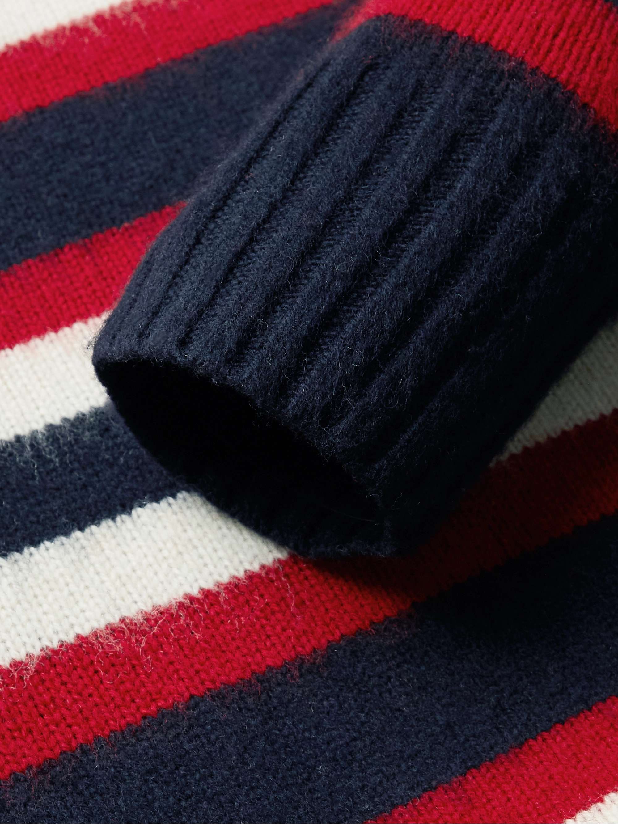 ALEX MILL Striped Brushed Merino Wool Sweater