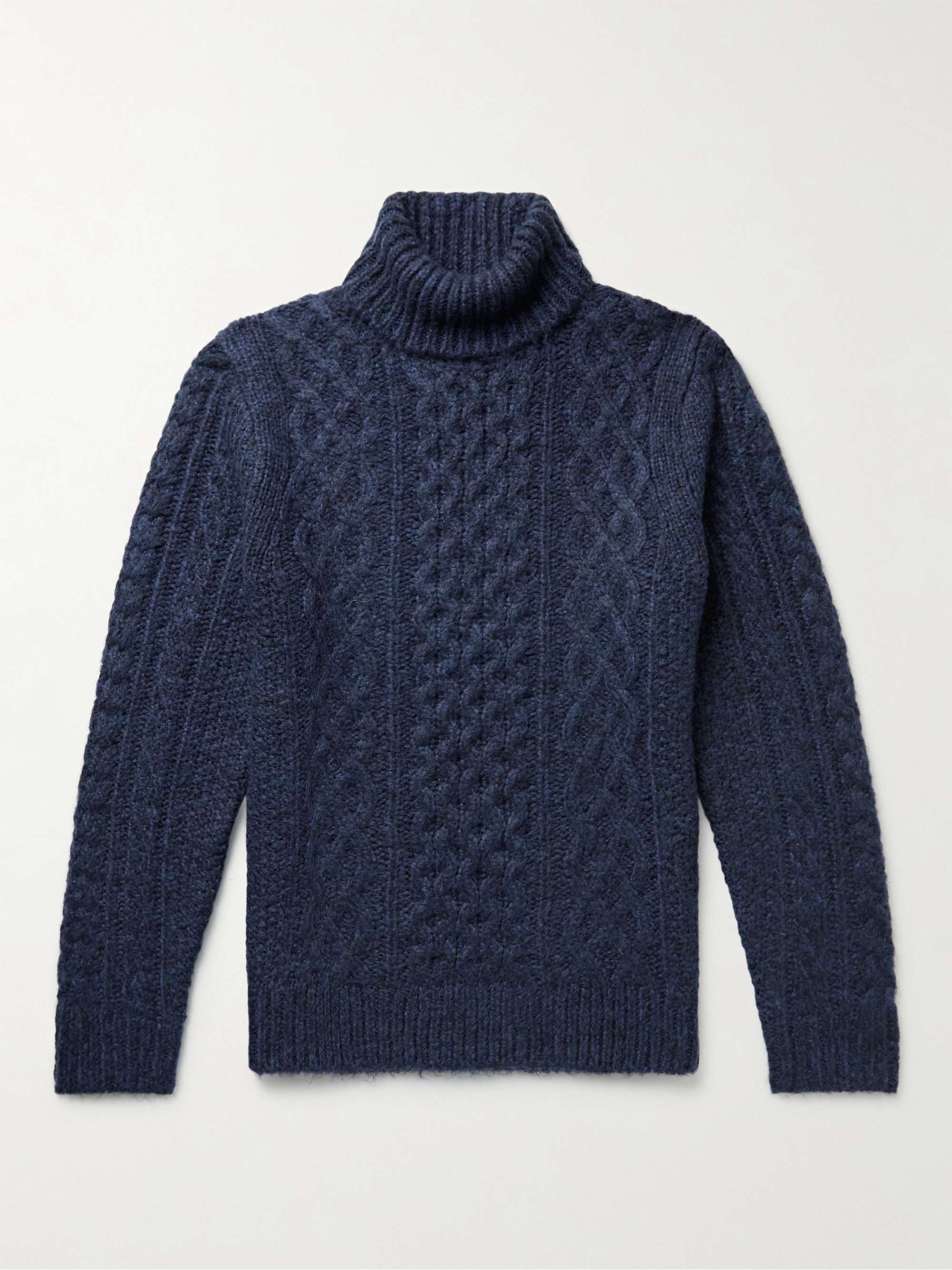 ALEX MILL Cable-Knit Rollneck Sweater