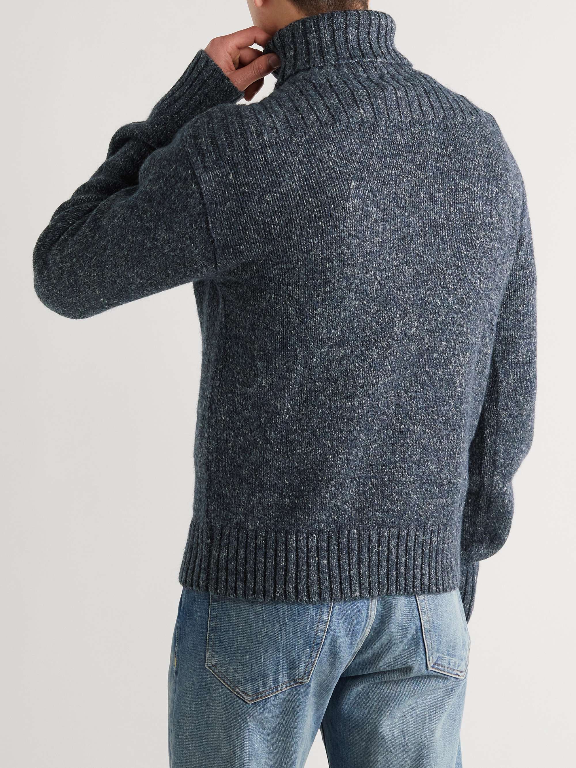 RRL Wool, Cotton and Linen-Blend Rollneck Sweater