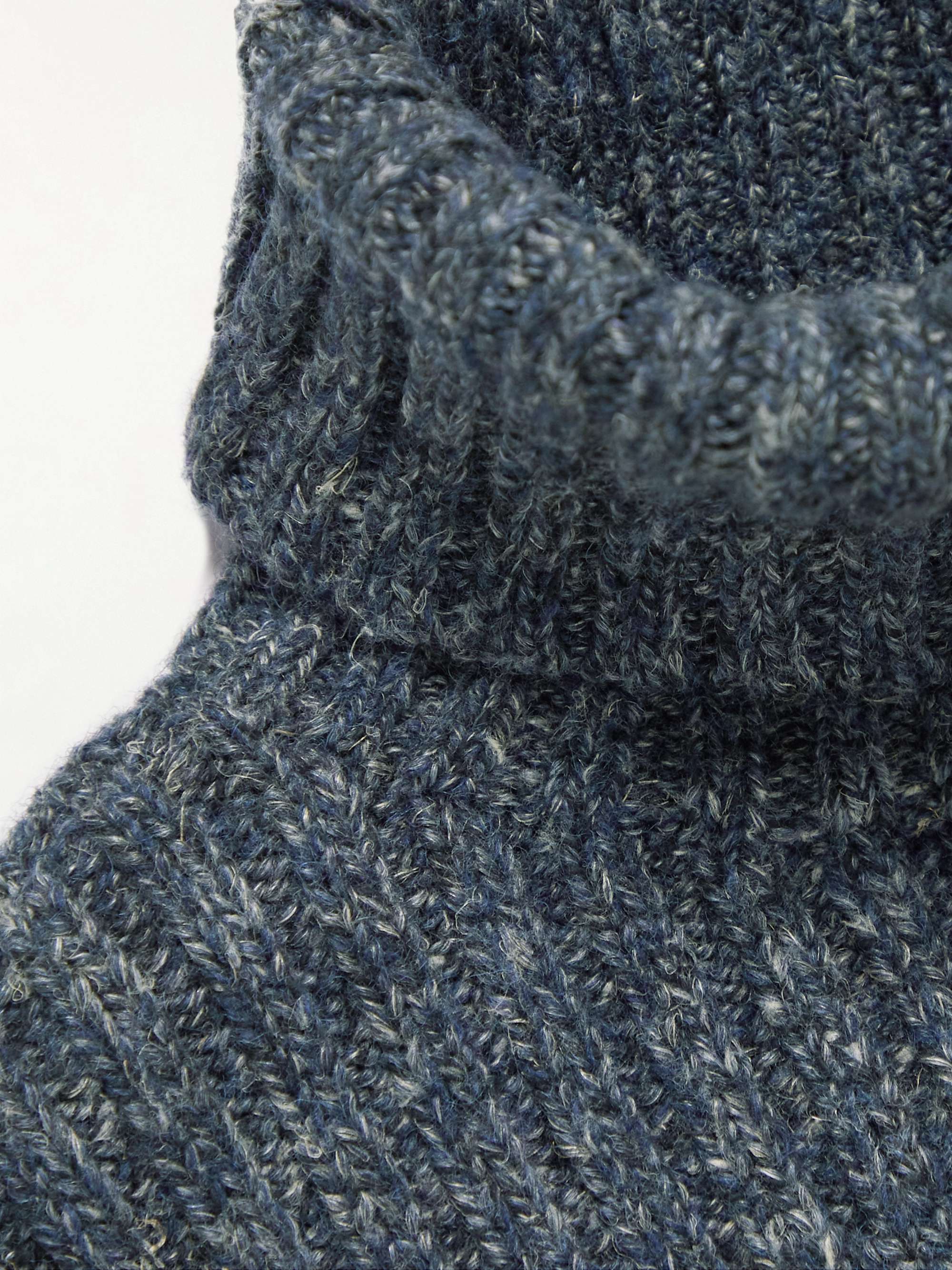 RRL Wool, Cotton and Linen-Blend Rollneck Sweater