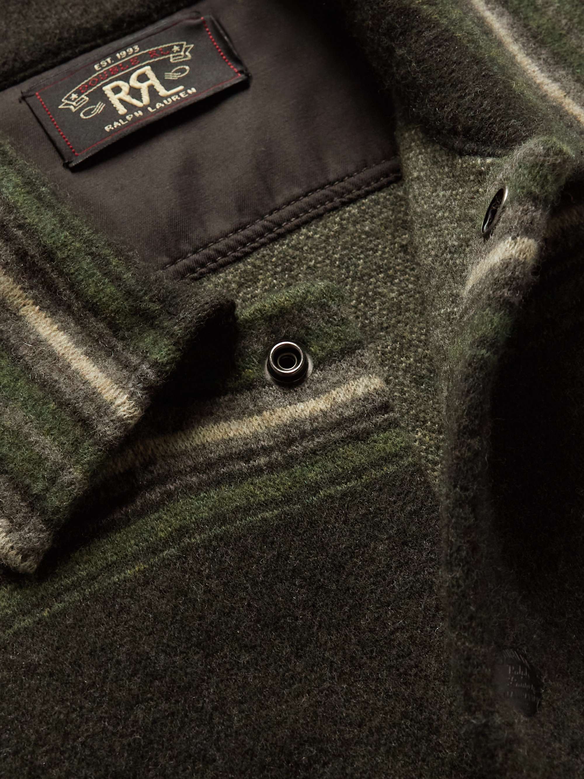 RRL Striped Wool and Cashmere-Blend Jacquard Shirt Jacket