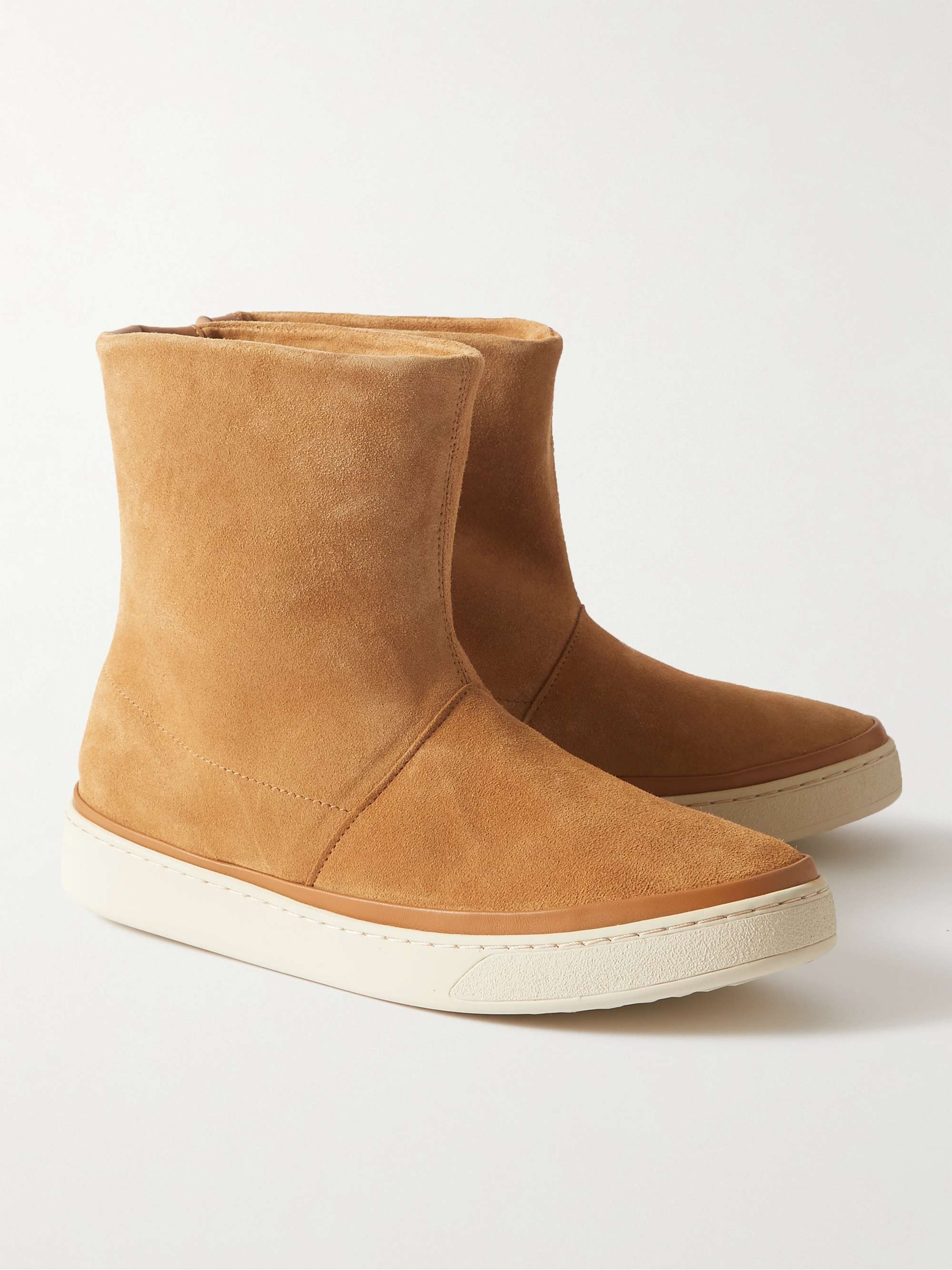 MULO Shearling-Lined Waxed-Suede Ankle Boots