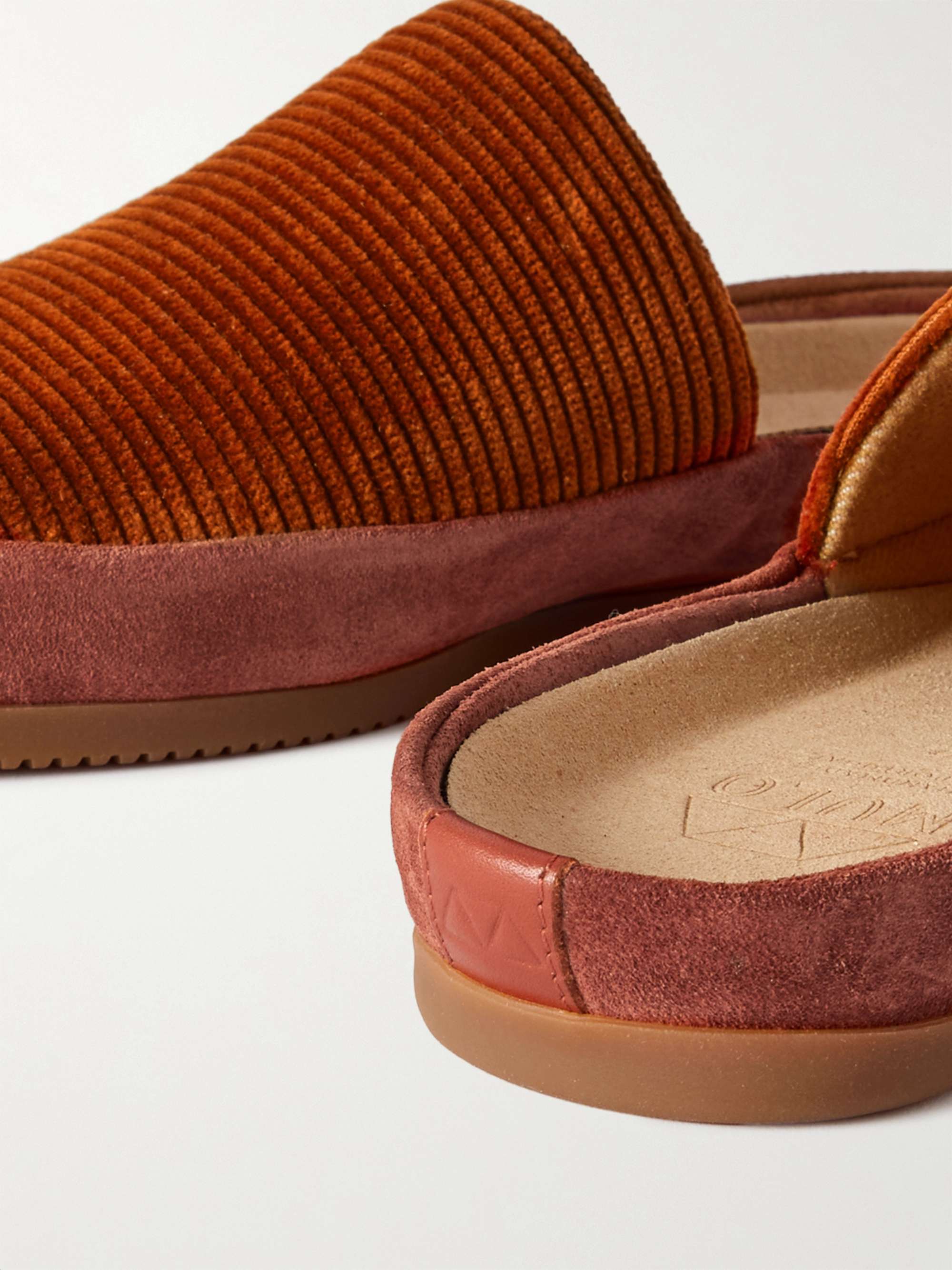MULO Suede-Trimmed Corduroy Slippers
