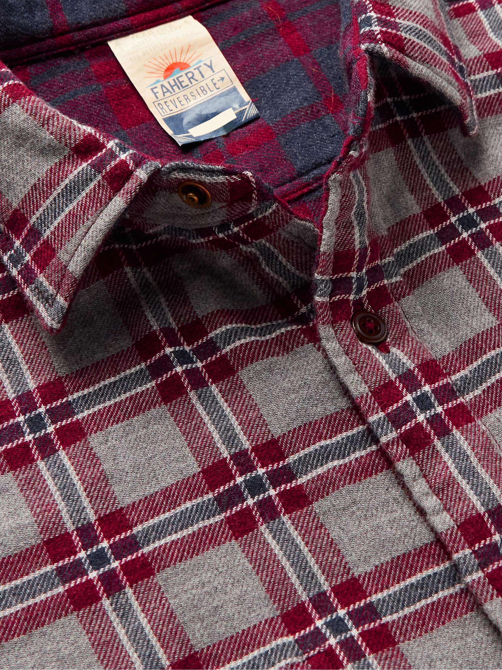 FAHERTY Belmar Reversible Checked Organic Cotton-Flannel Shirt