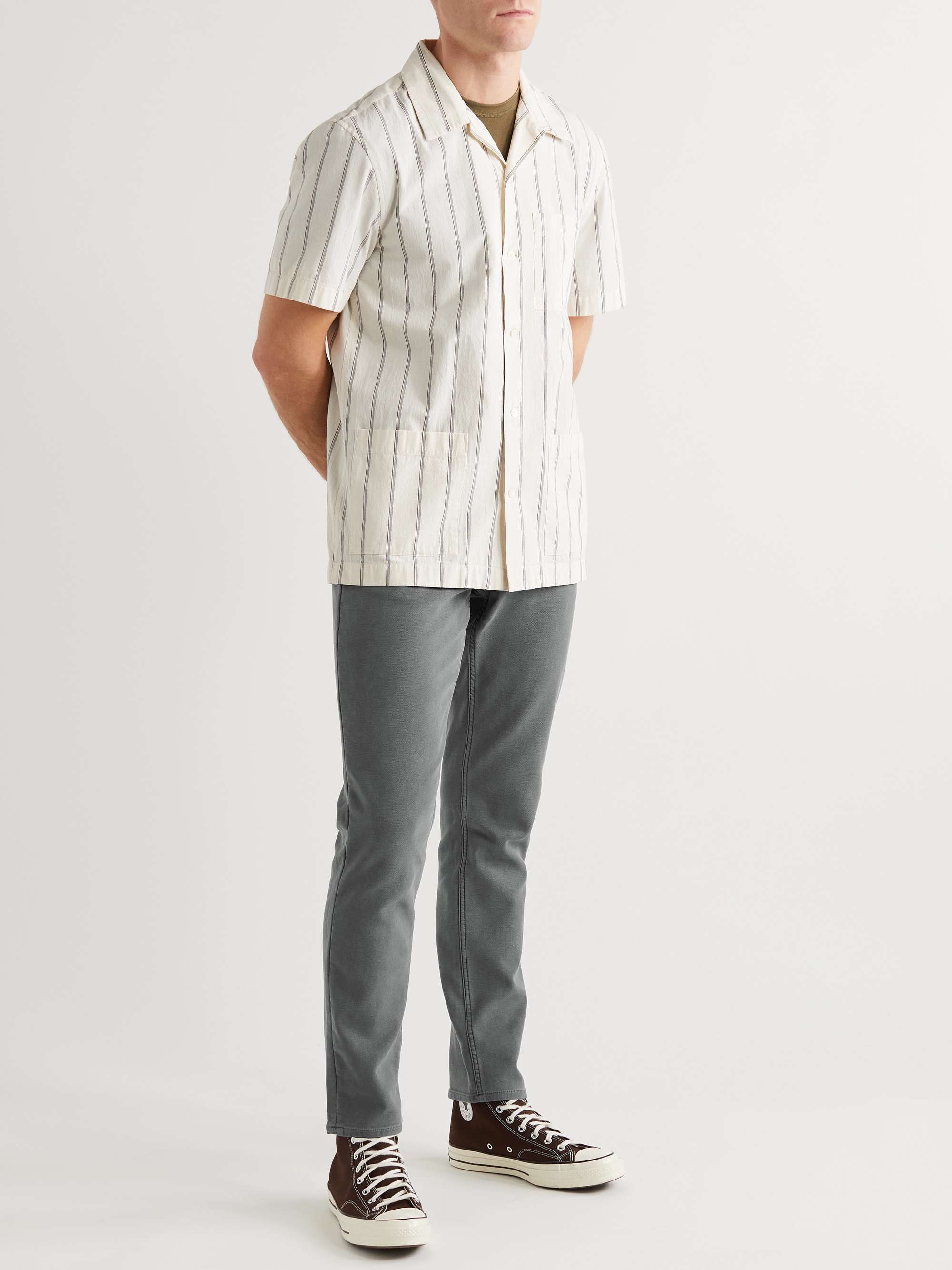 FAHERTY Slim-Fit Stretch Cotton-Blend Trousers
