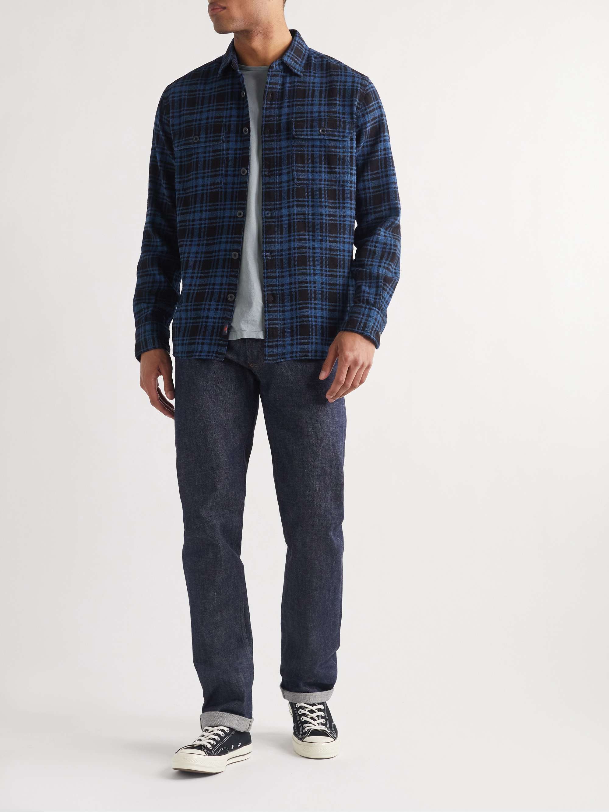 FAHERTY Checked Cotton-Flannel Shirt