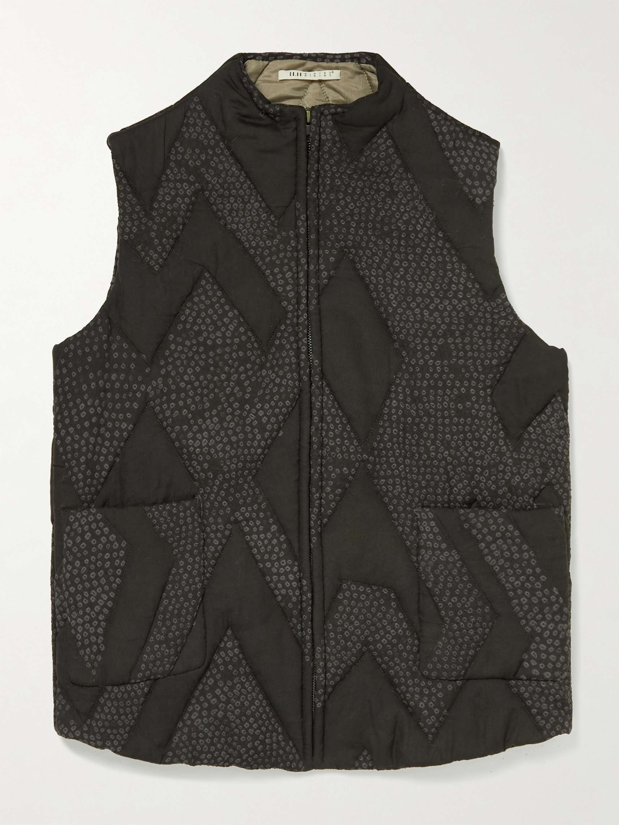 11.11/ELEVEN ELEVEN Patchwork Padded Quilted Silk Gilet