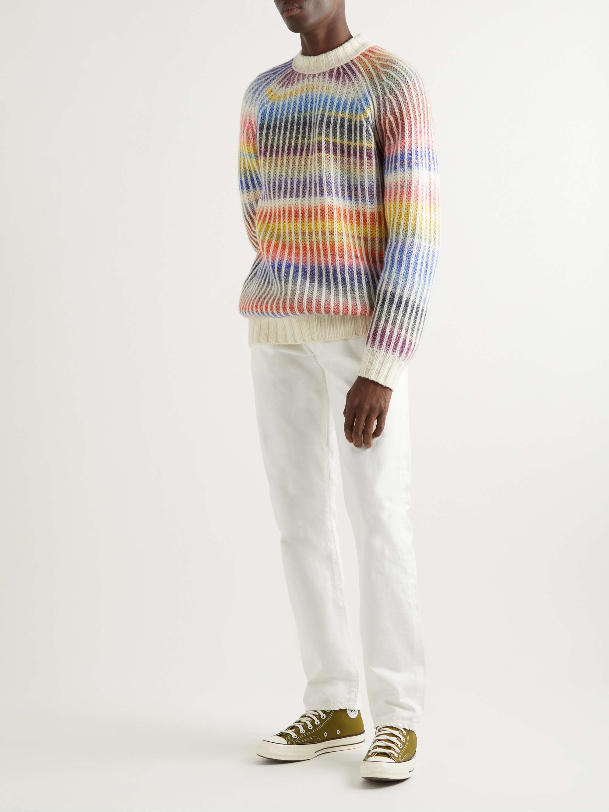 NN07 Ribbed Striped Wool-Blend Sweater