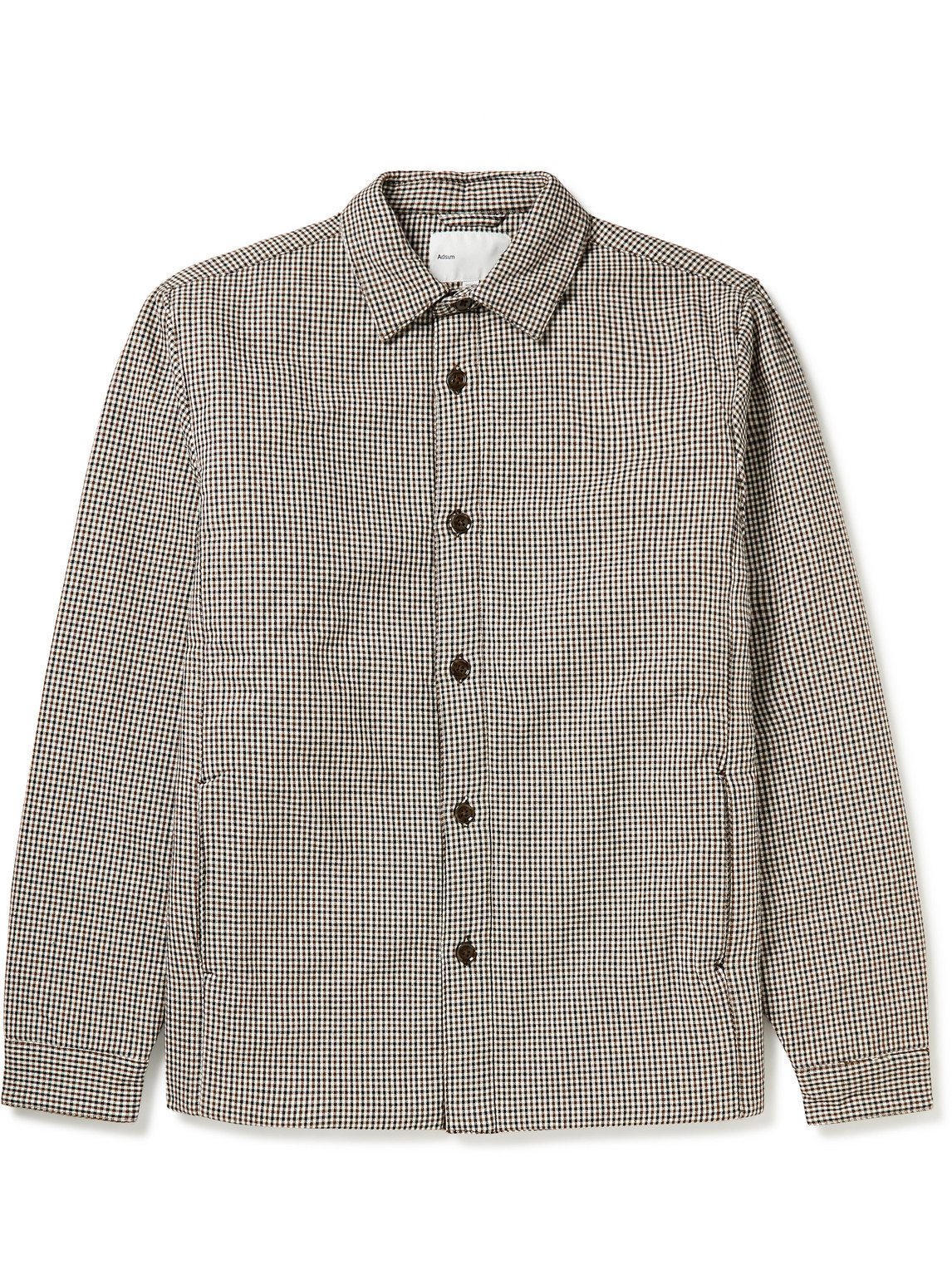 Adsum Club Padded Checked Cotton Shirt Jacket In Neutrals