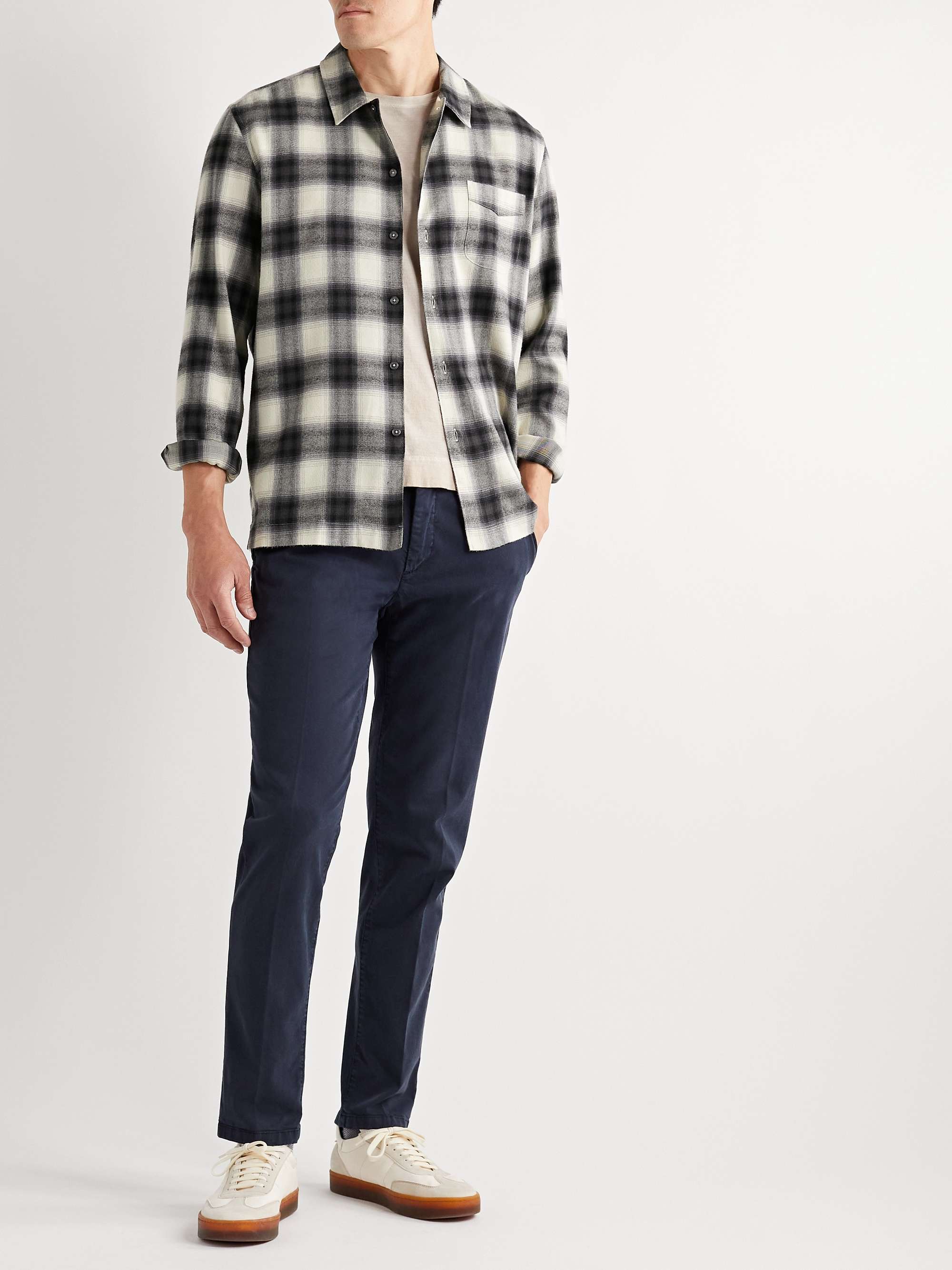 ALTEA Harris Checked Cotton and Lyocell-Blend Flannel Shirt