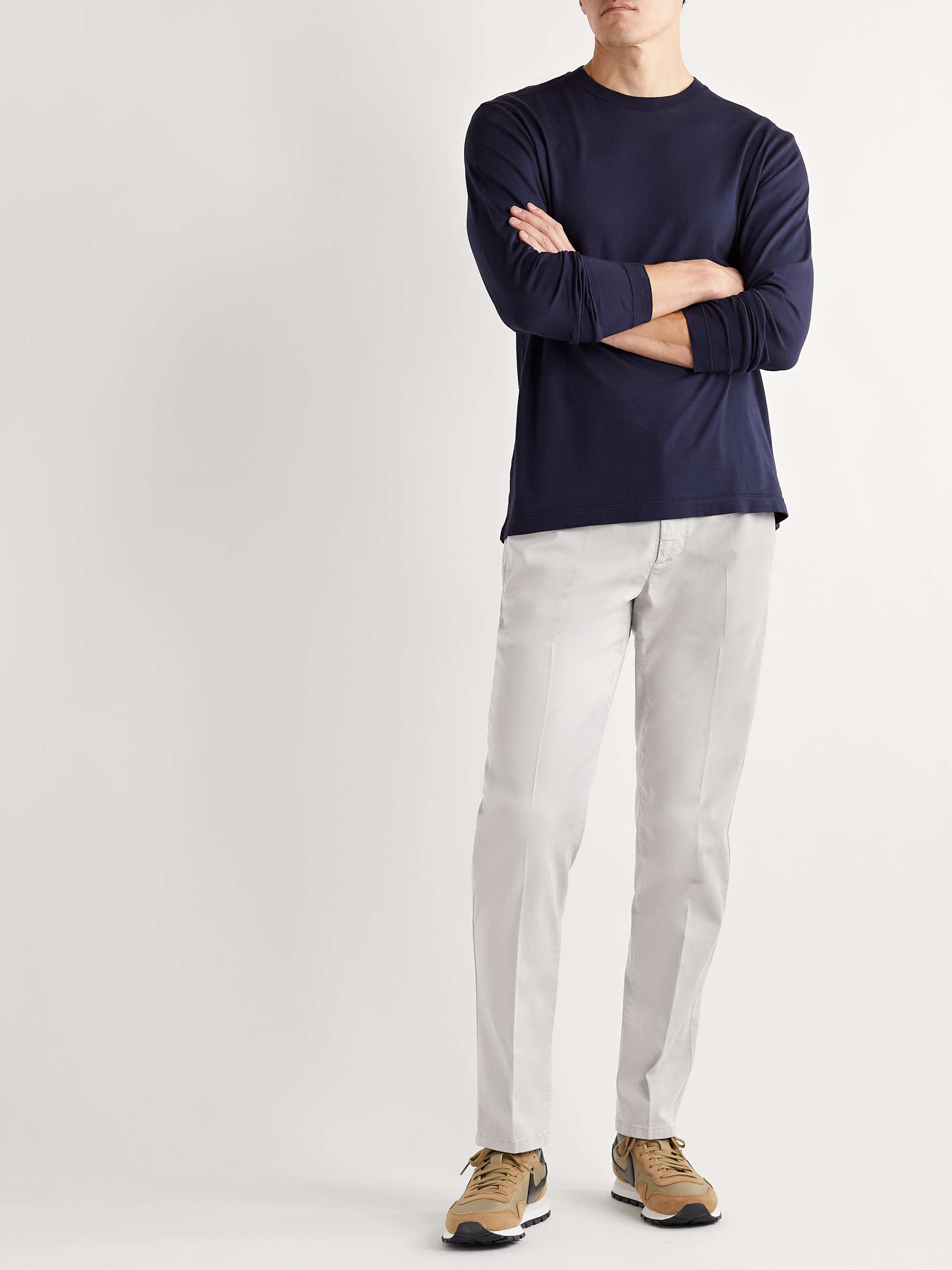 ALTEA Dumbo Straight-Leg Stretch Lyocell and Cotton-Blend Twill Trousers