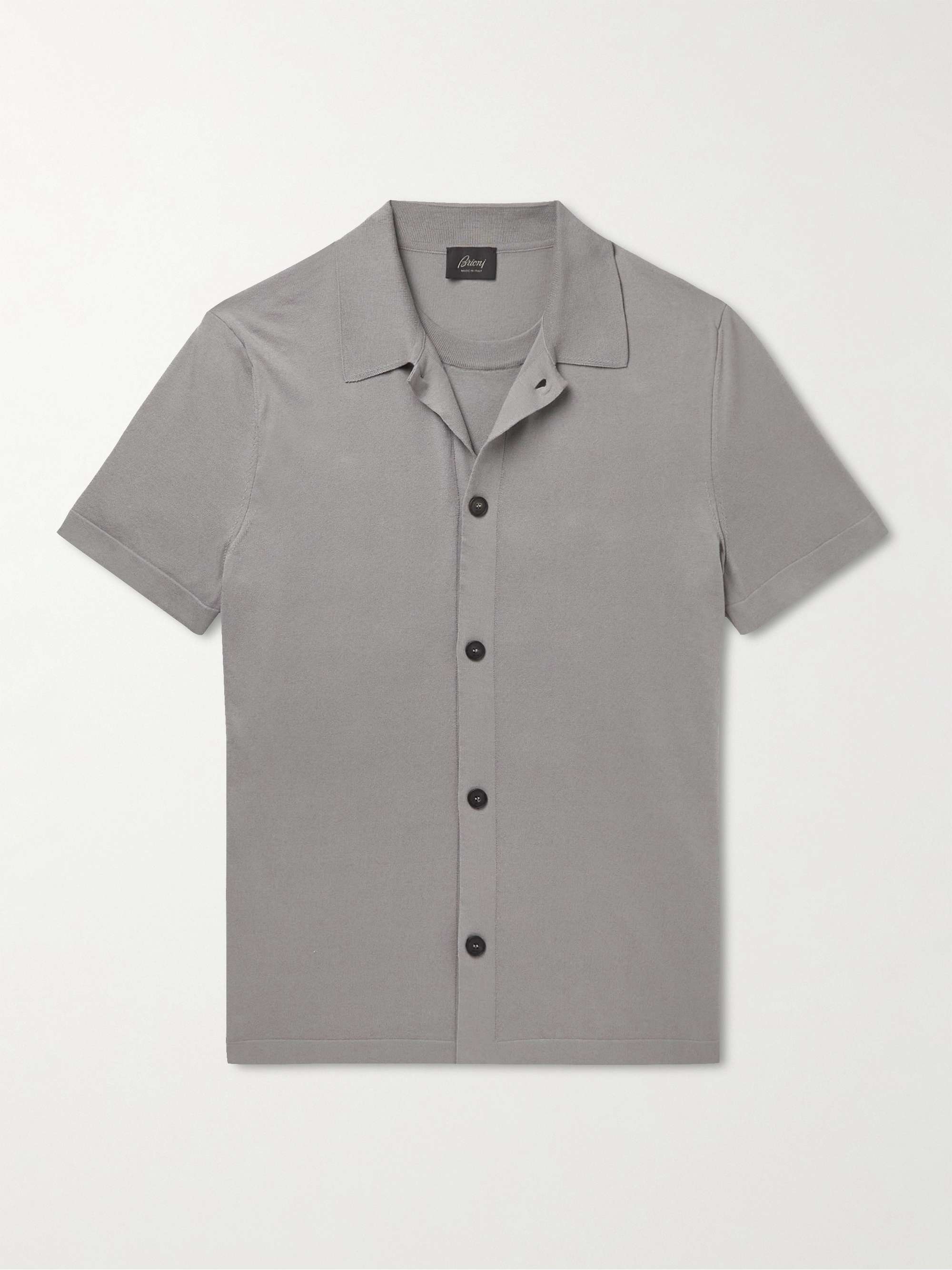 BRIONI Convertible-Collar Layered Cotton Shirt