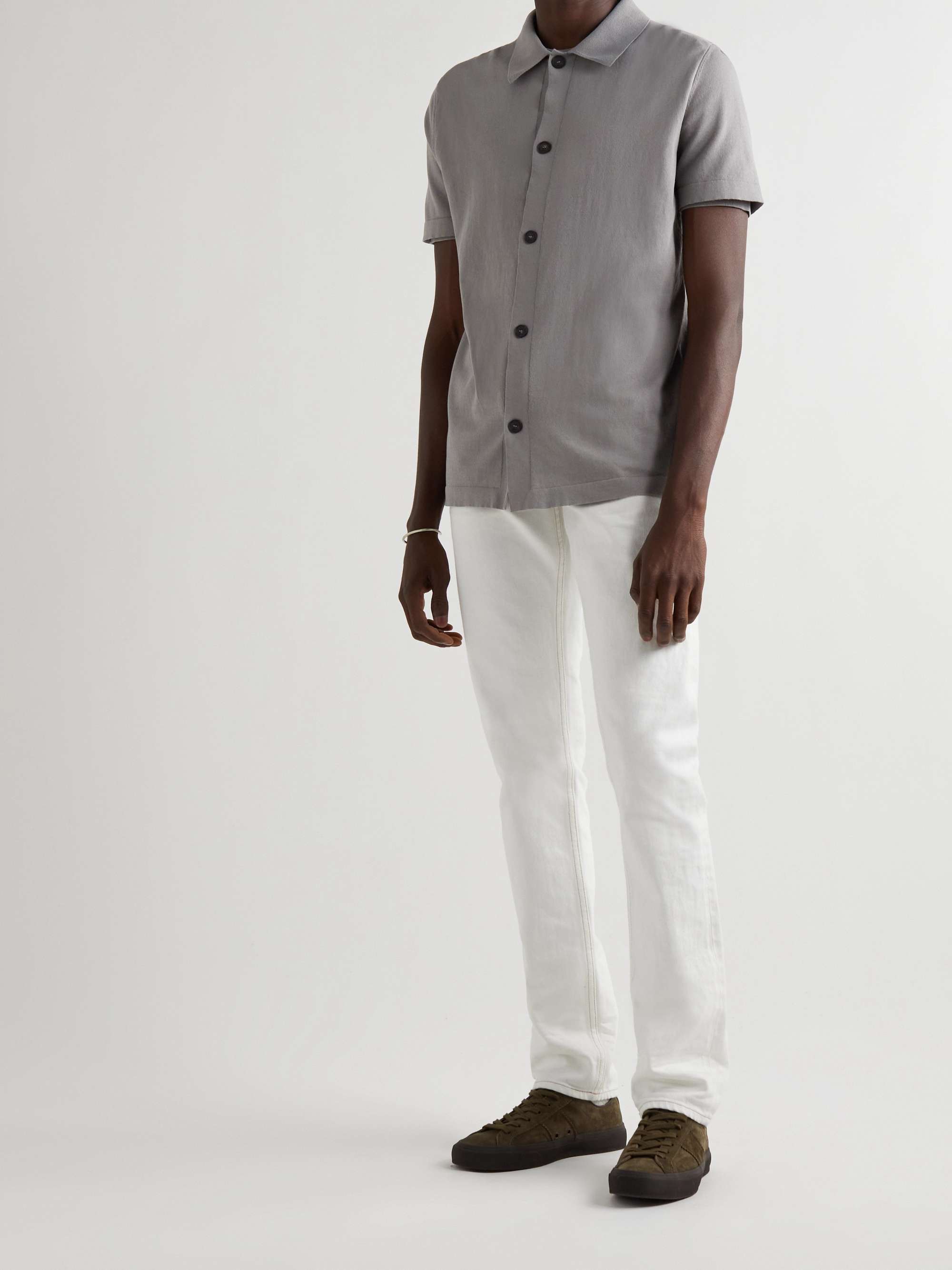 BRIONI Convertible-Collar Layered Cotton Shirt