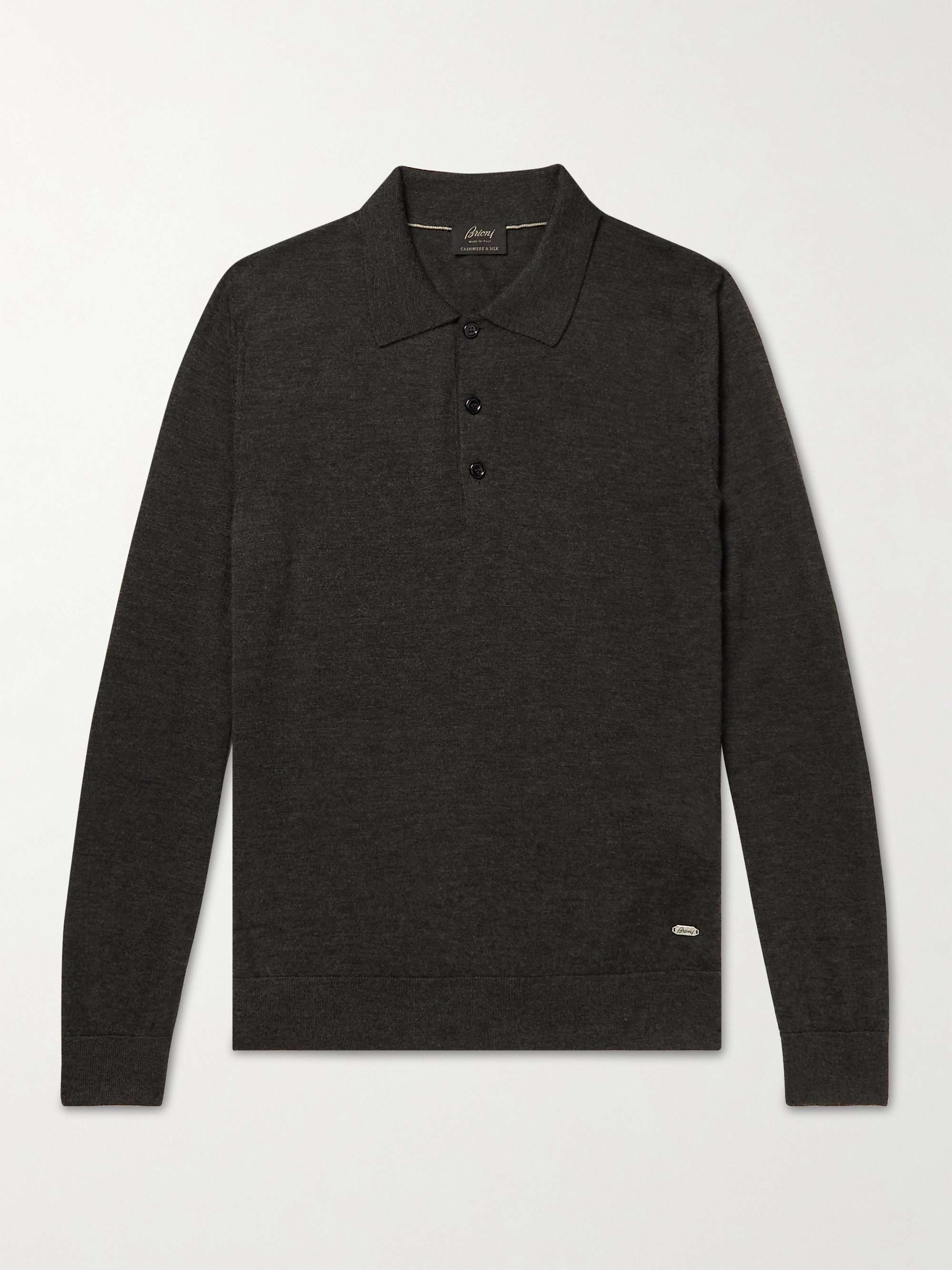 BRIONI Cashmere and Silk-Blend Polo Shirt