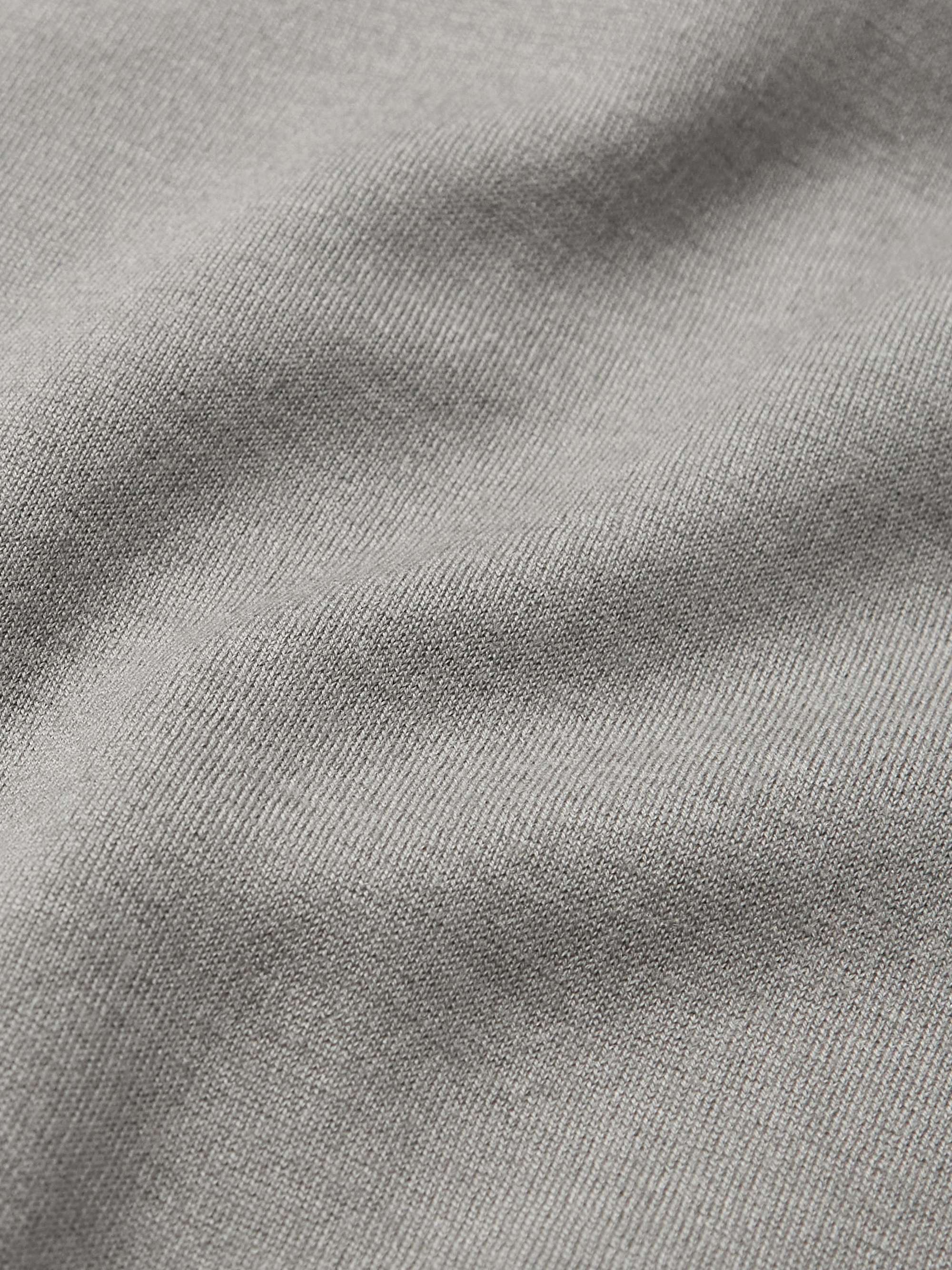 BRIONI Stretch Cotton, Cashmere and Silk-Blend Zip-Up Hoodie