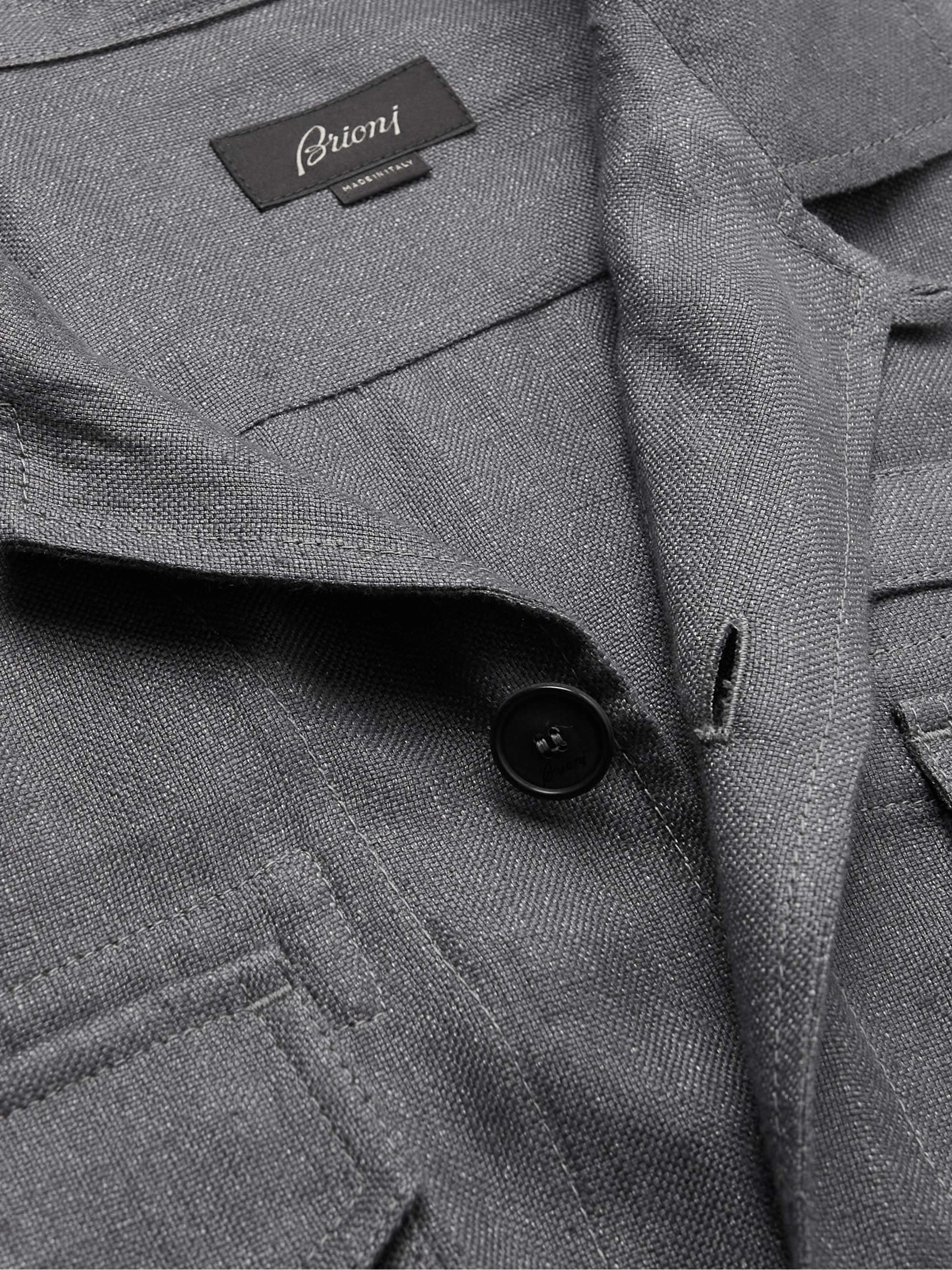 BRIONI Linen and Silk-Blend Shirt Jacket