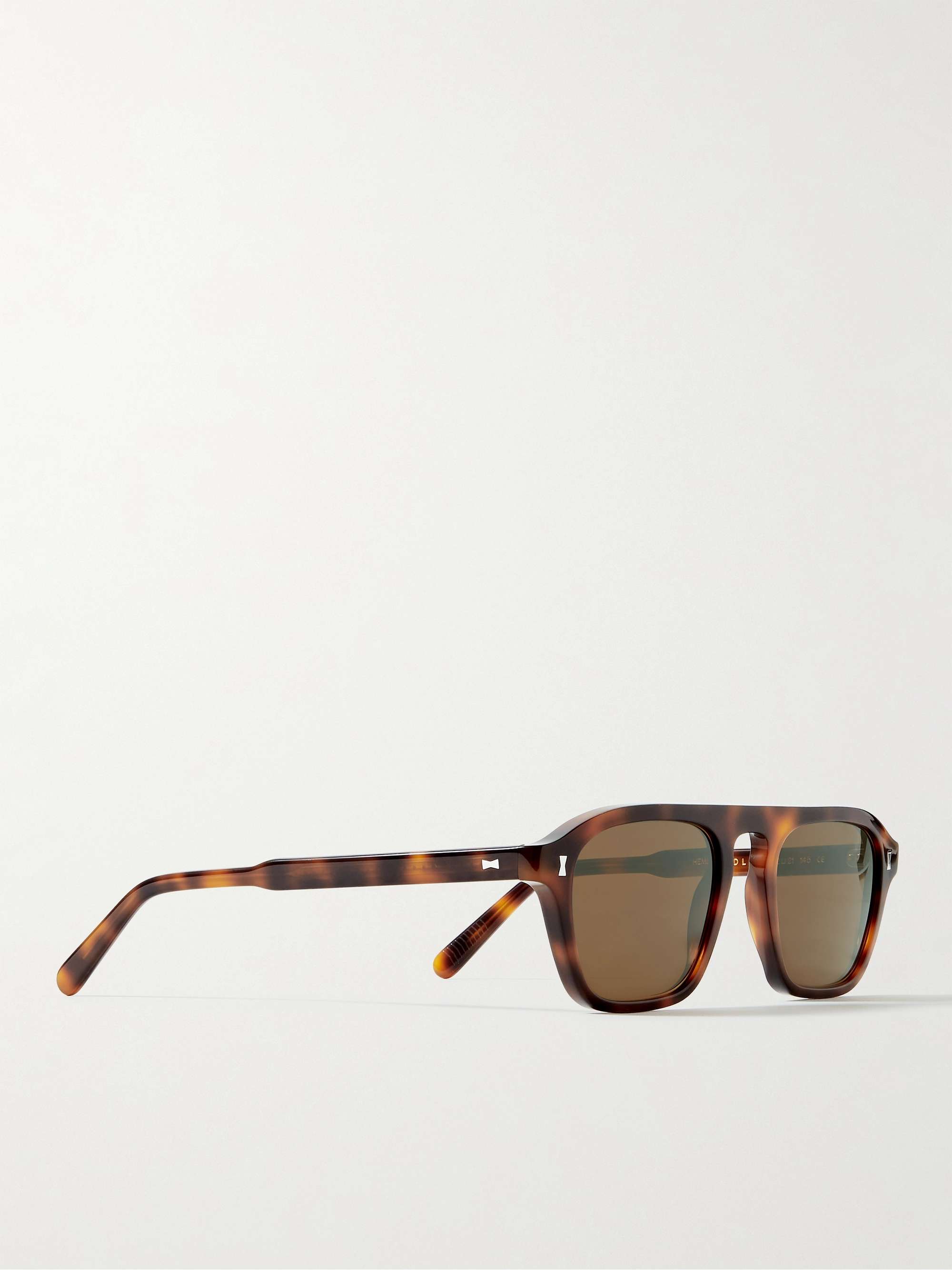 CUBITTS Hemingford Rectangular-Frame Tortoiseshell Acetate Sunglasses