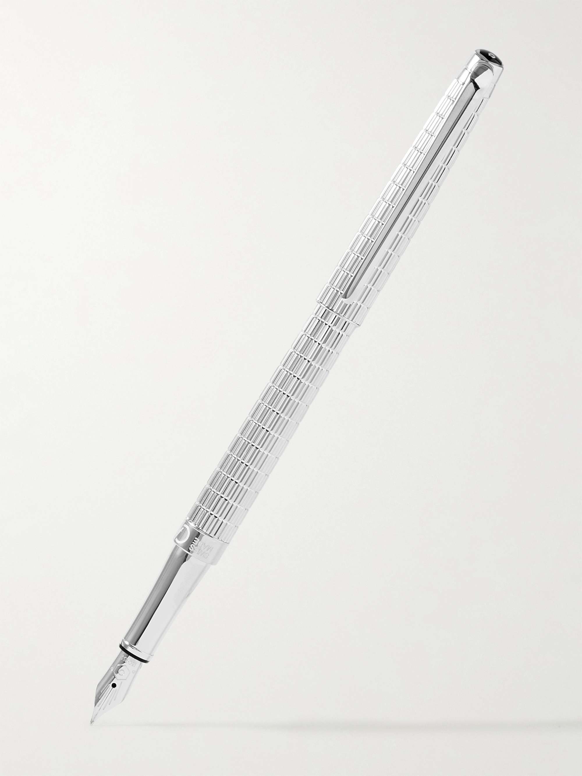 CARAN D'ACHE Léman Slim Lights Textured Rhodium- and Silver-Plated Fountain Pen