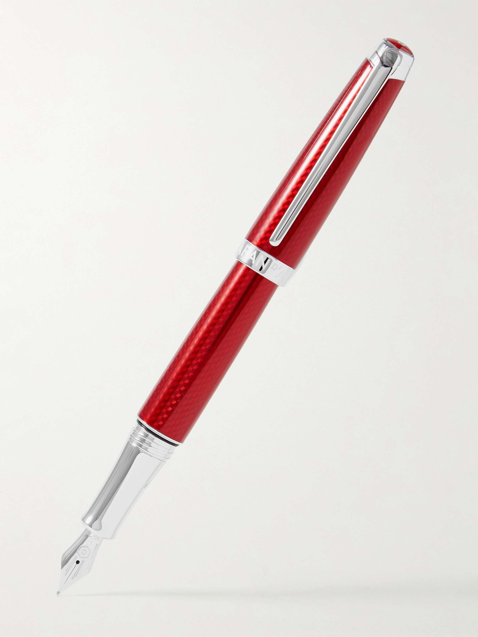 CARAN D'ACHE Léman Rouge Rhodium-Plated and Lacquered Fountain Pen