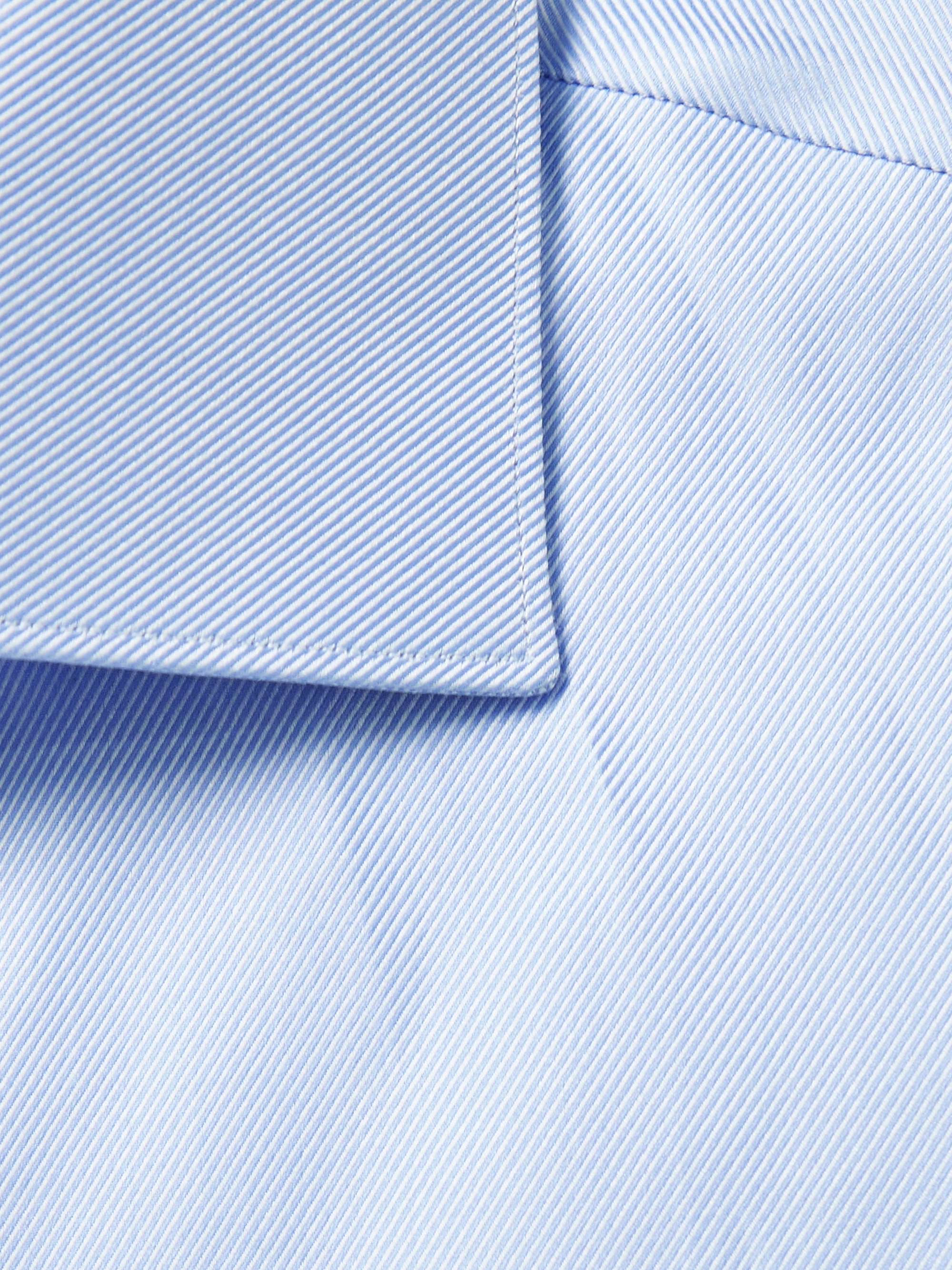 William Slim-Fit Cutaway-Collar Cotton-Twill Shirt