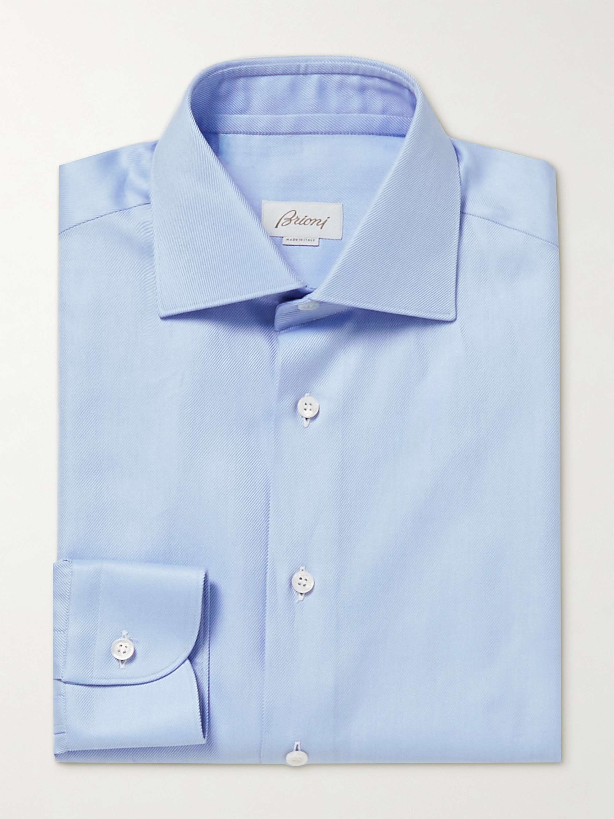 BRIONI William Slim-Fit Cutaway-Collar Cotton-Twill Shirt