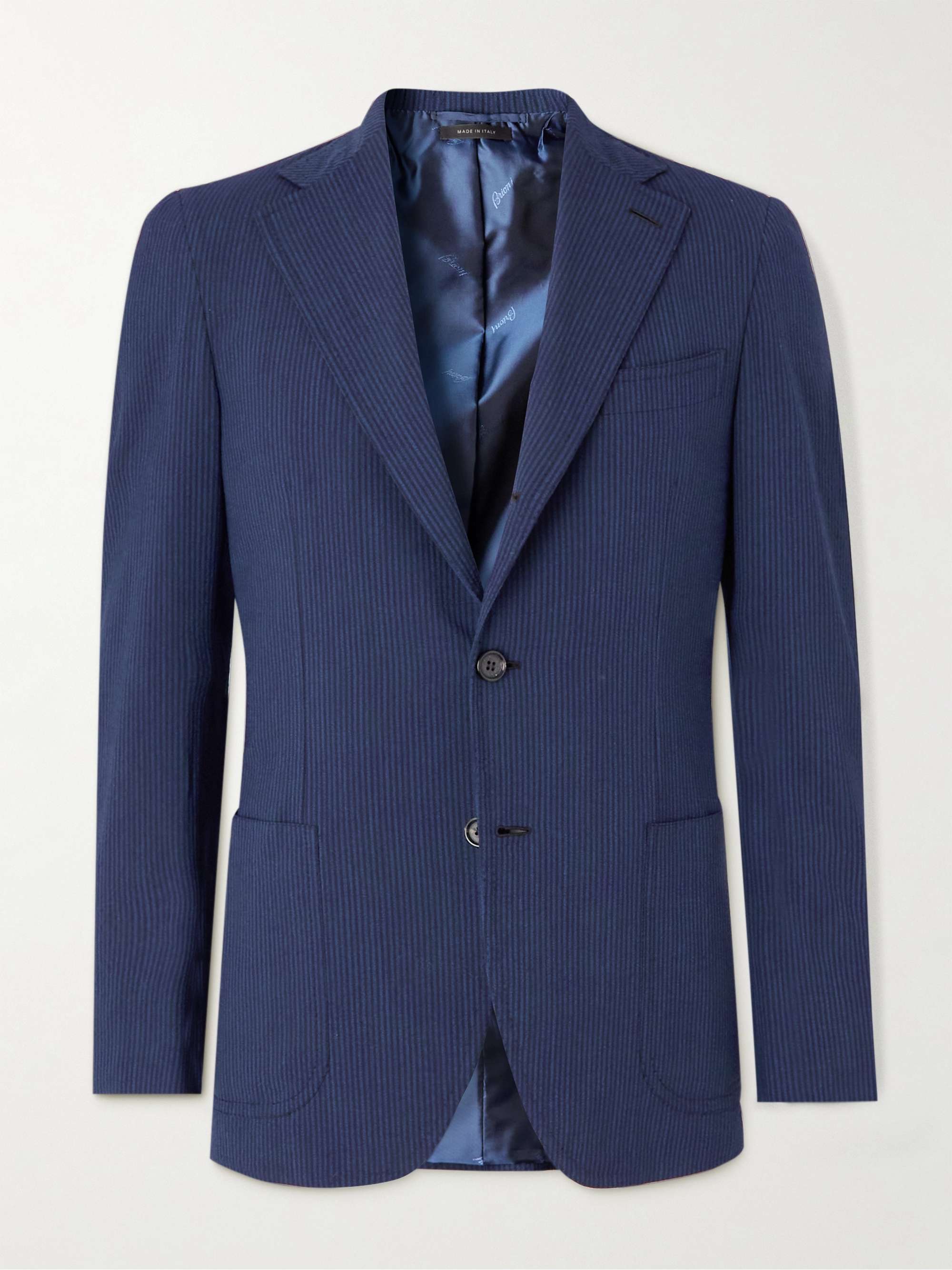 BRIONI Amalfi Striped Wool-Blend Blazer